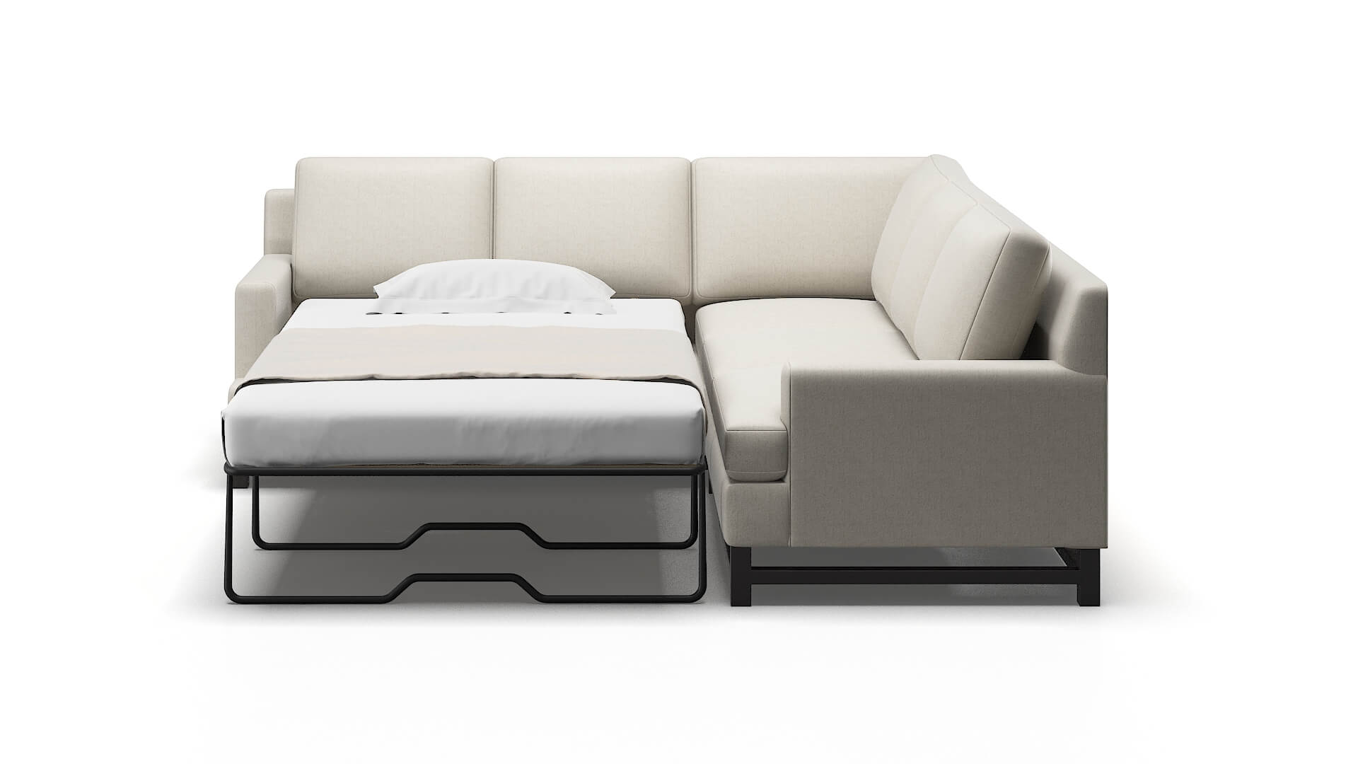 Houston Sasha Linen Sectional Sleeper Espresso legs 1