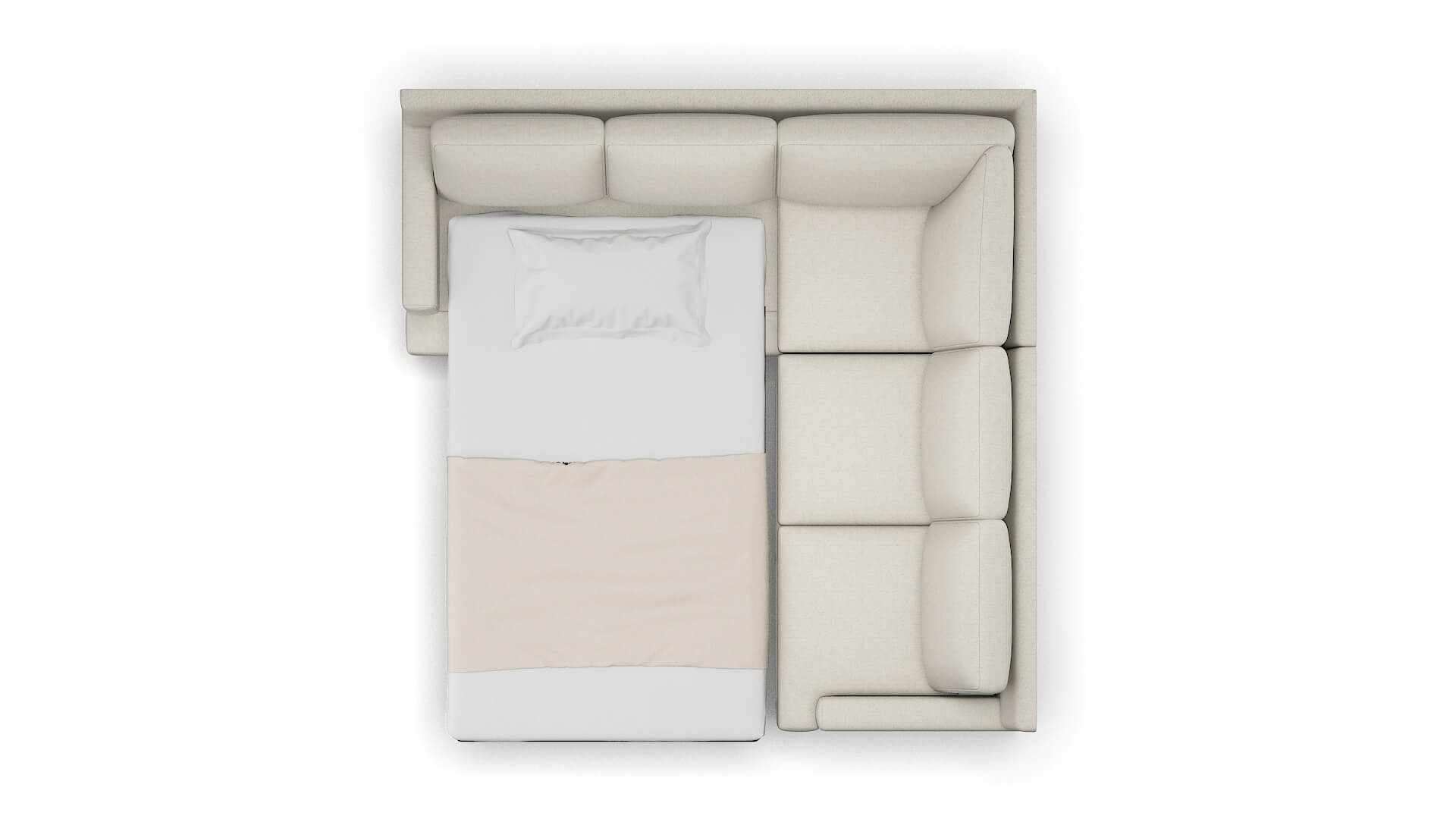 Houston Sasha Linen Sectional Sleeper Espresso legs 3