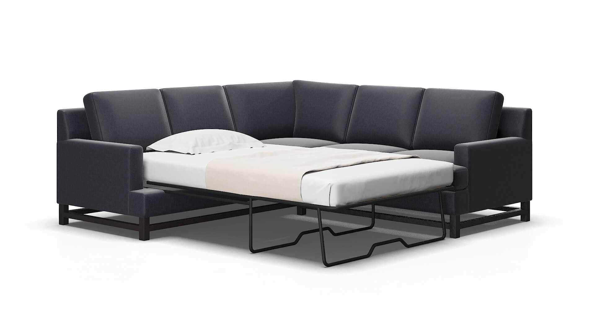 Houston Sasha navy Sectional sleeper Espresso Legs  2