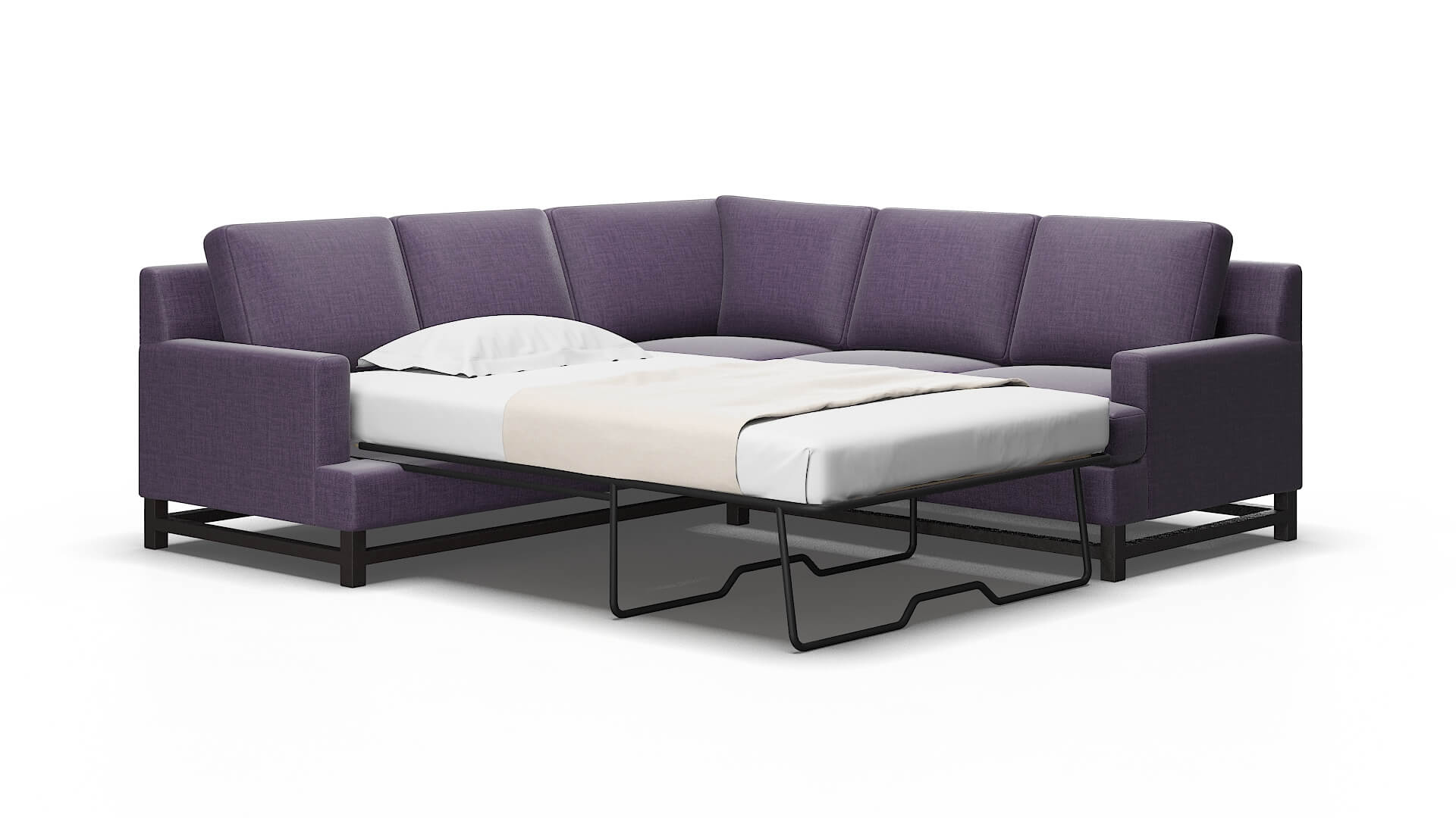 Houston Tess Blackberry Sectional Sleeper Espresso legs 2