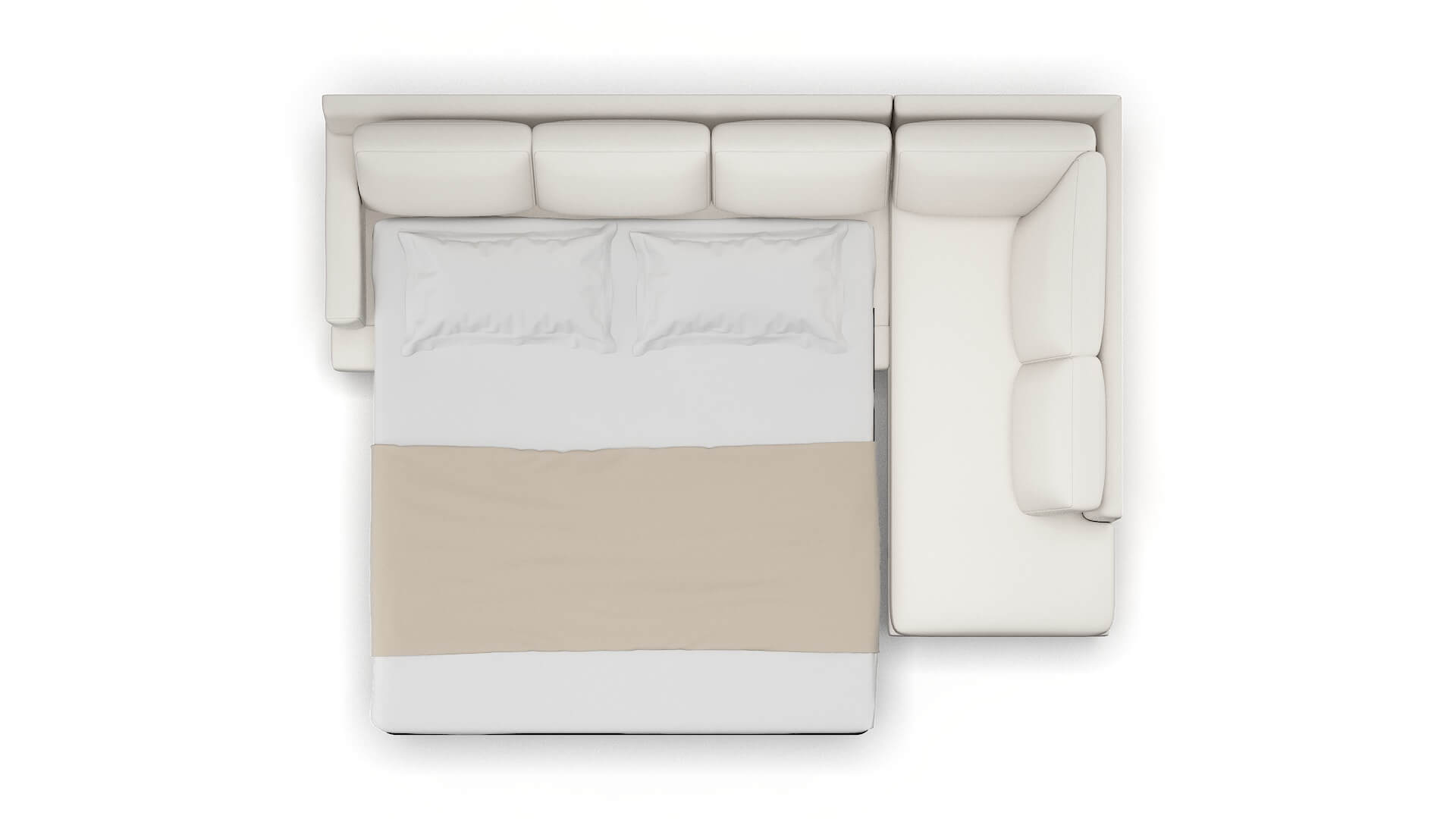 Houston Venice Eggshell Panel Sleeper Espresso legs 3