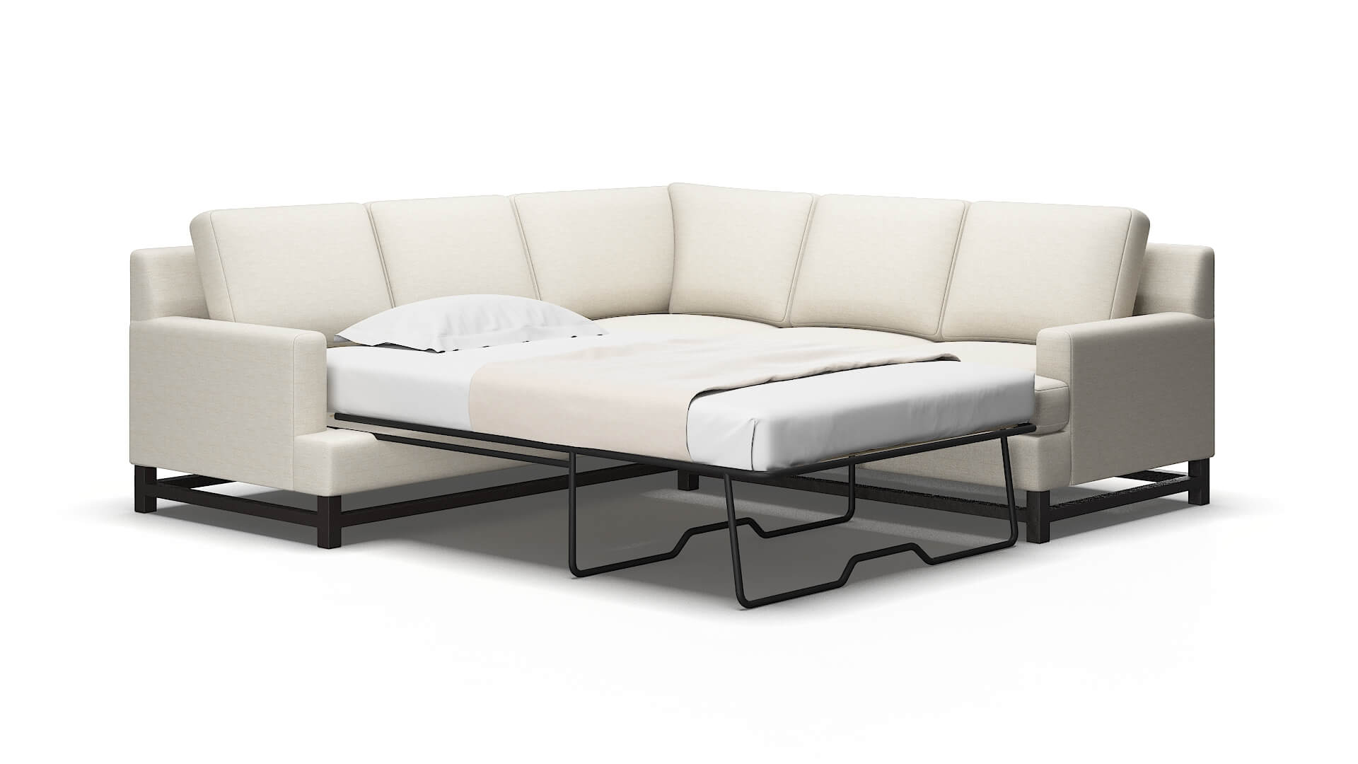 Houston Venus Cream Sectional Sleeper Espresso legs 2