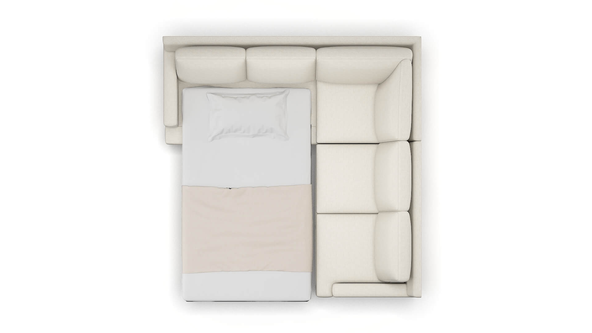 Houston Venus Cream Sectional Sleeper Espresso legs 3