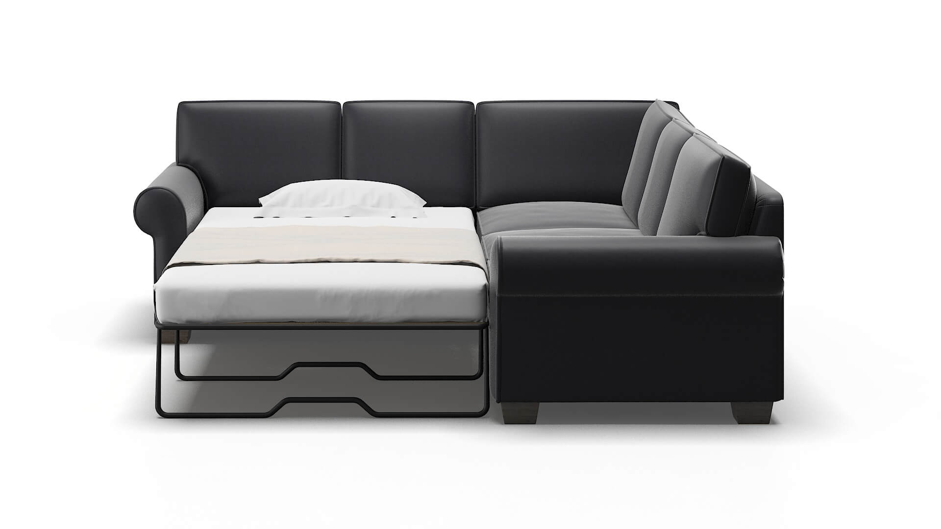 Isabel Atlas_plz Navy Sectional Sleeper Espresso legs 1
