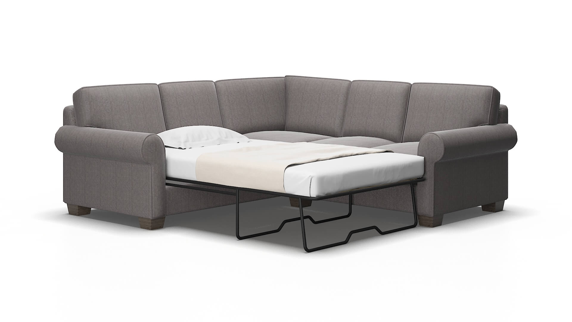 Isabel Atlas_plz silver Sectional sleeper Espresso Legs  2