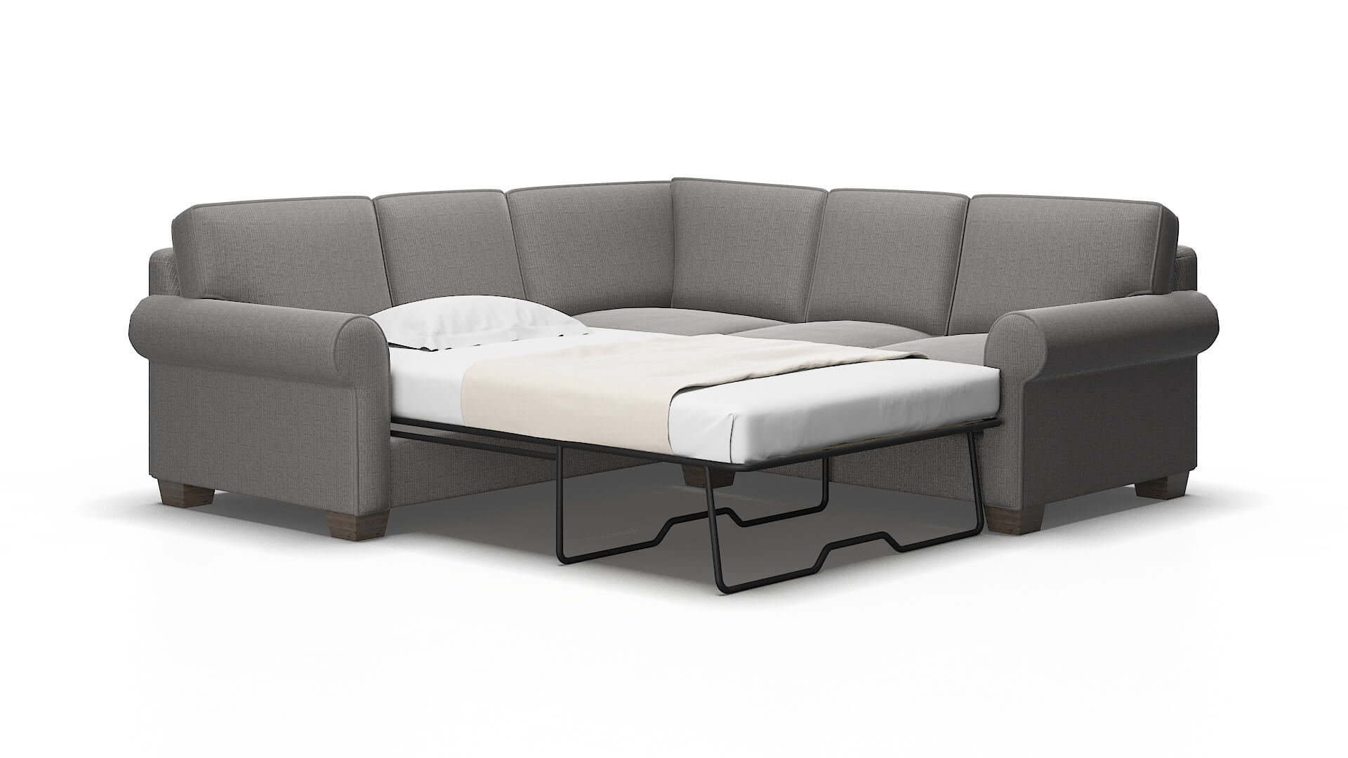 Isabel Avenger Zinc Sectional Sleeper Espresso legs 2