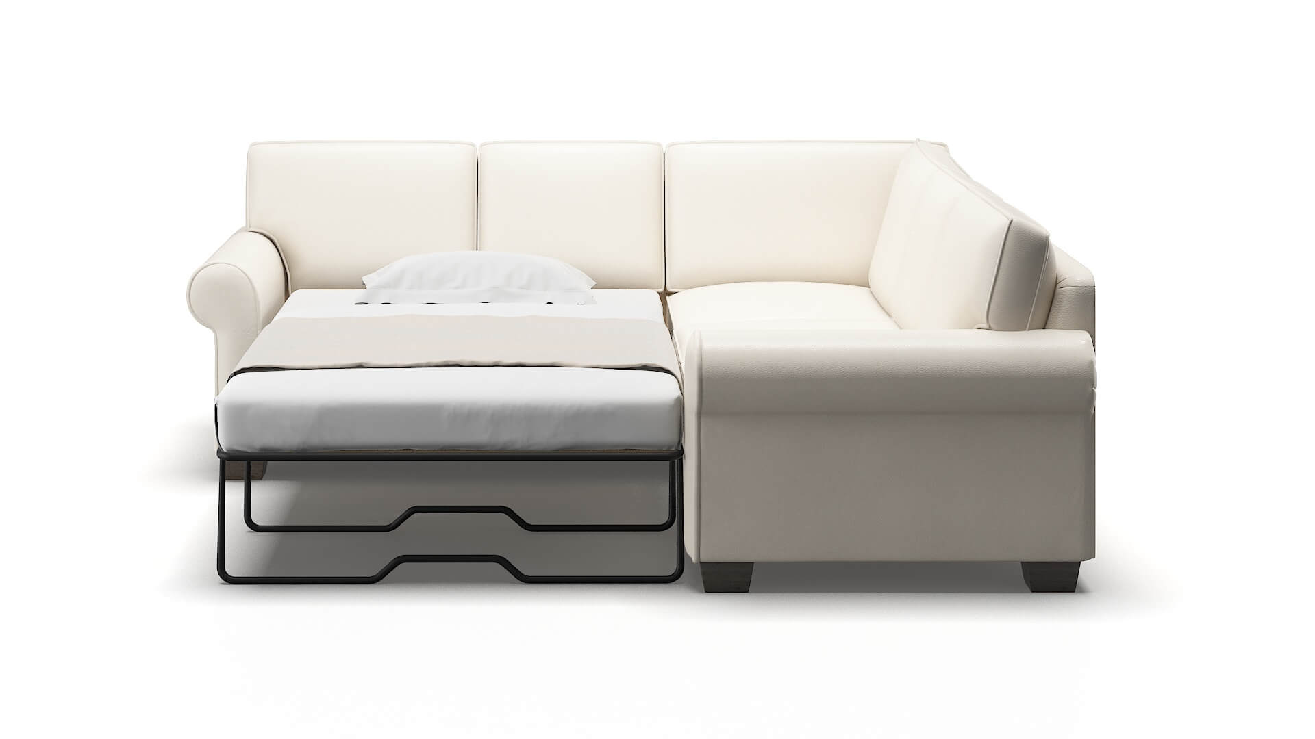 Isabel Blanche Milky Sectional Sleeper Espresso legs 1