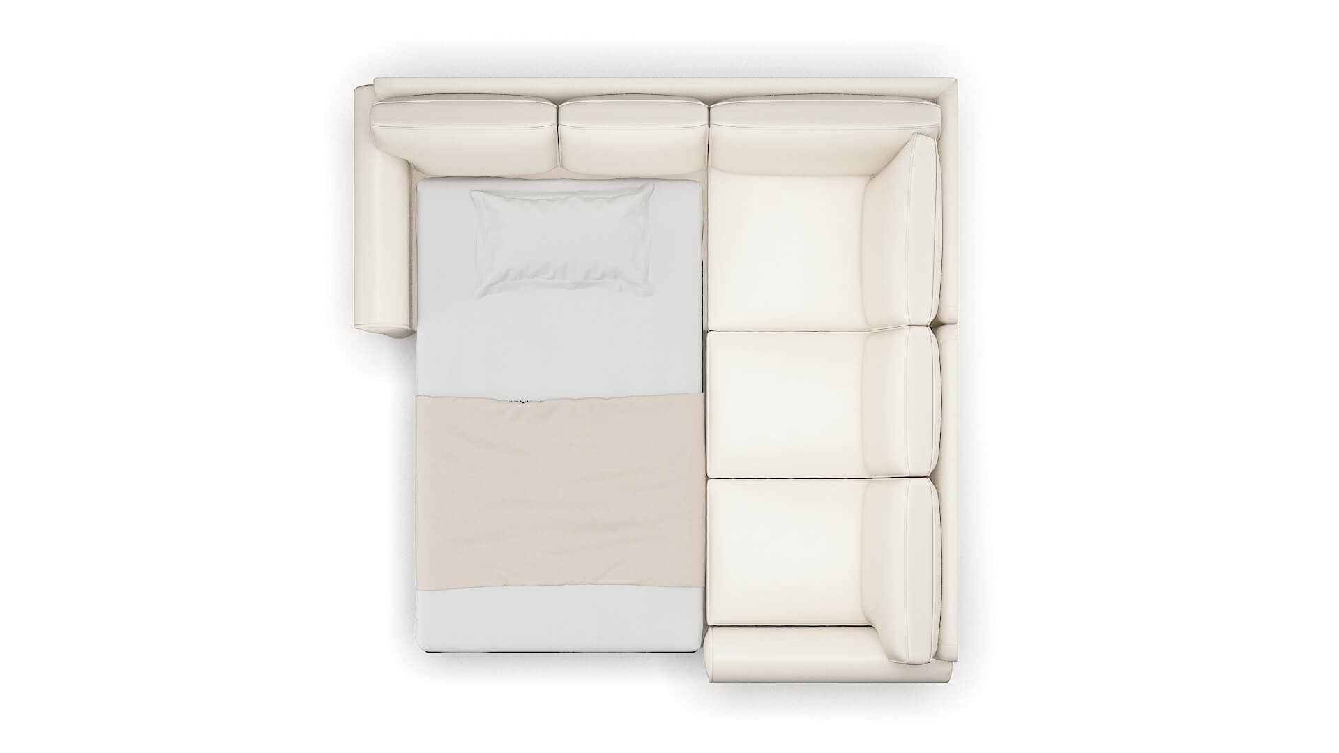 Isabel Blanche Milky Sectional Sleeper Espresso legs 3