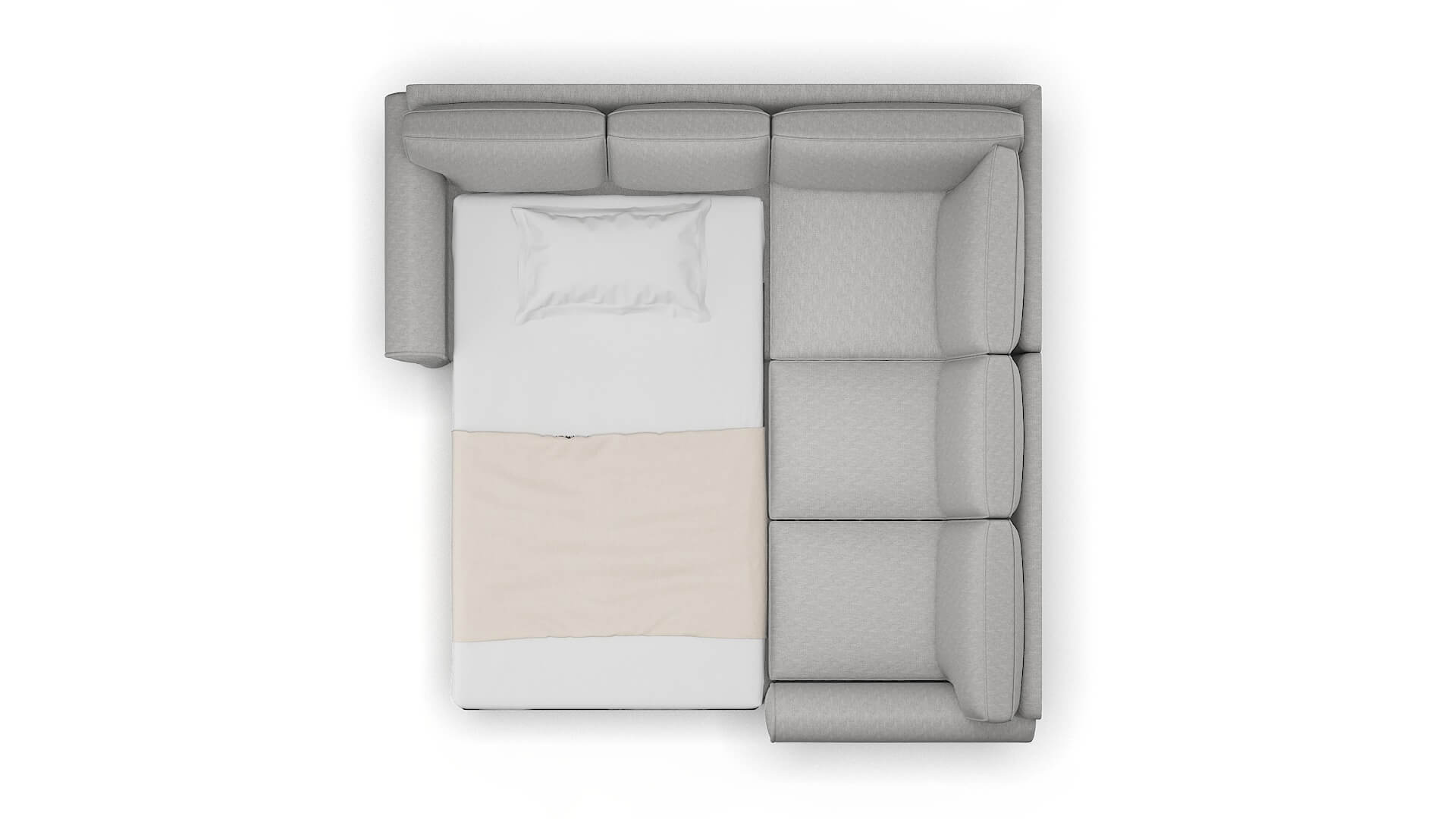 Isabel Bungalow Graphite Sectional Sleeper Espresso legs 3