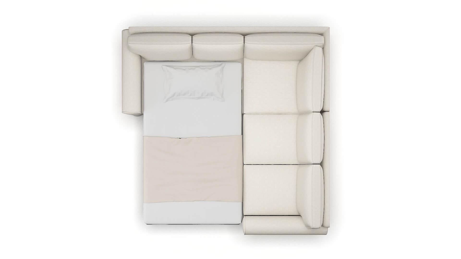 Isabel Catalina Linen Sectional Sleeper Espresso legs 3