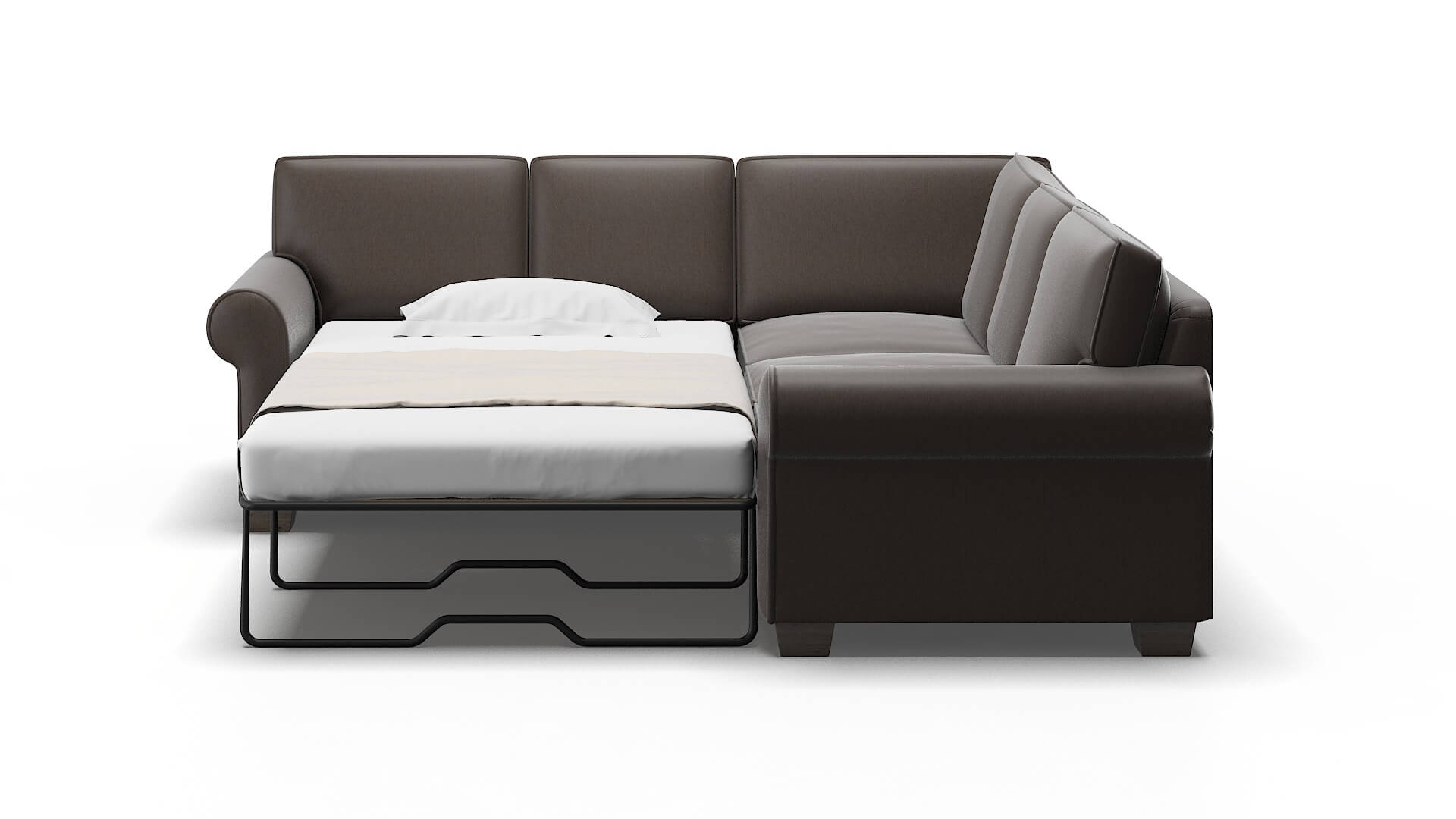 Isabel Cosmo Chocolate Sectional Sleeper Espresso legs 1