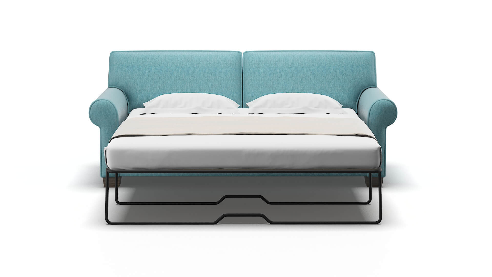 Isabel Cosmo Turquoise Sofa Sleeper Espresso legs 1