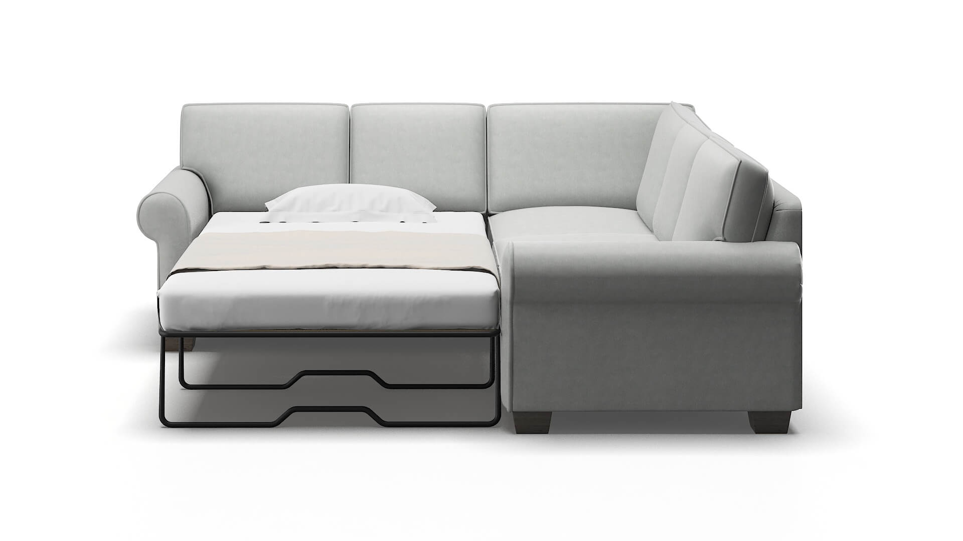 Isabel Dawson Platinum Sectional Sleeper Espresso legs 1