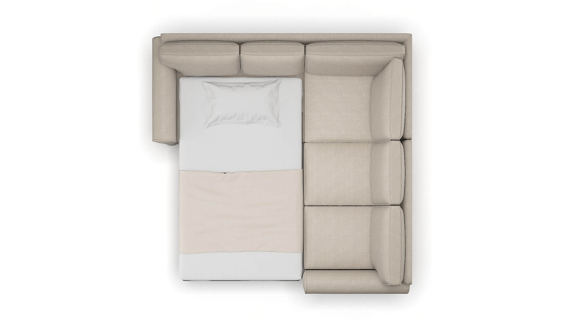 Isabel Derby Linen Sectional Sleeper Espresso legs 3