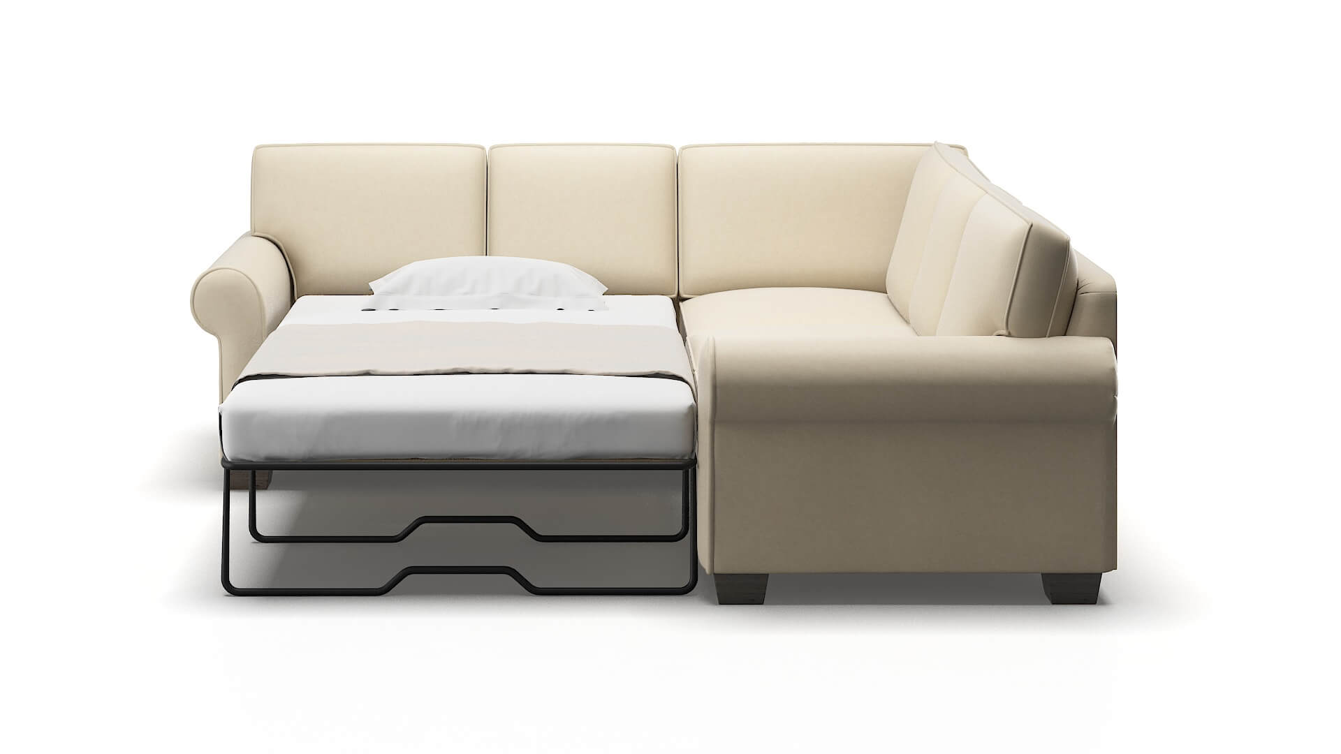 Isabel Dream_d Almond Sectional Sleeper Espresso legs 1
