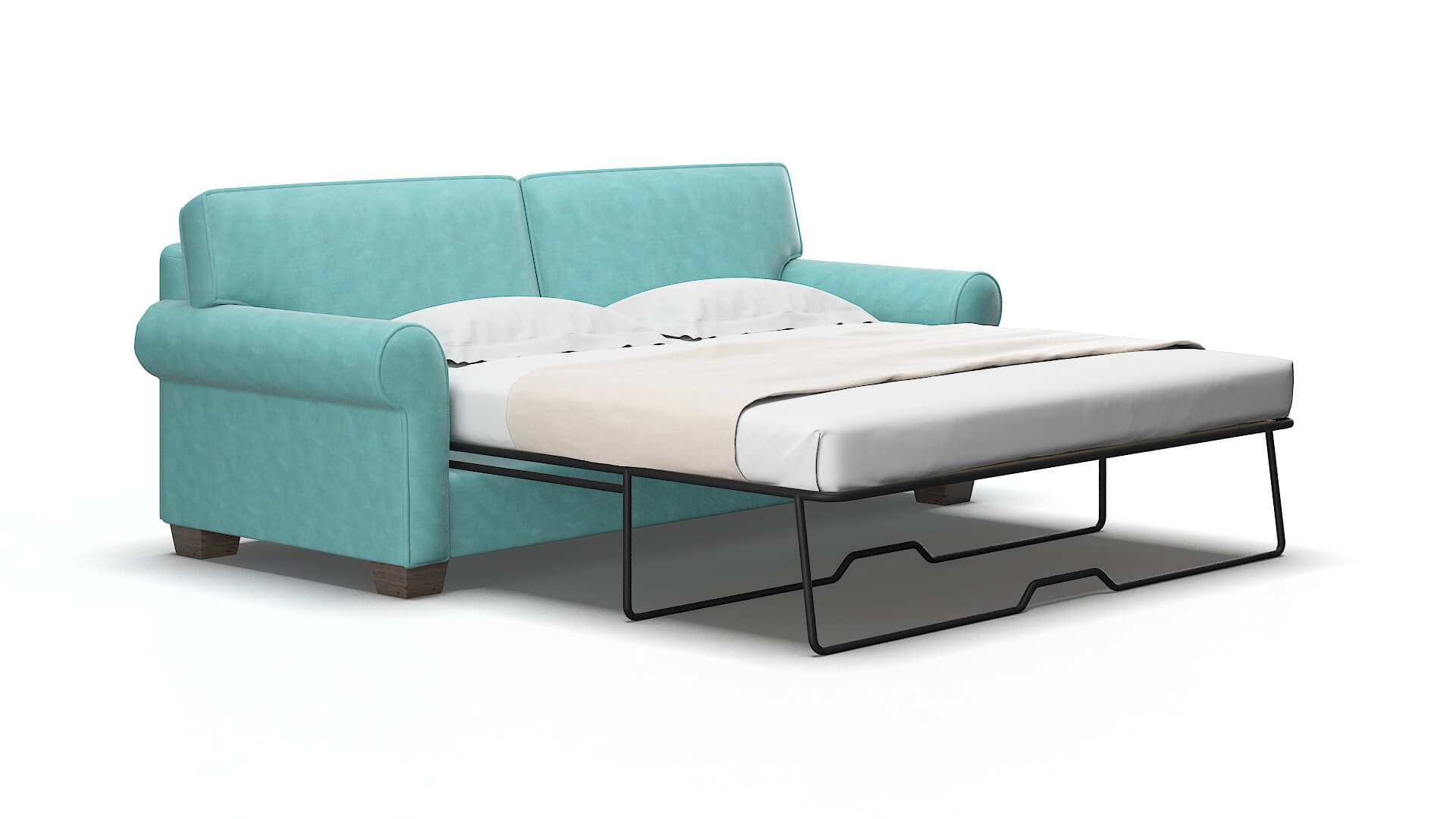 Isabel Dream_d french_blue Sofa sleeper Espresso Legs  2