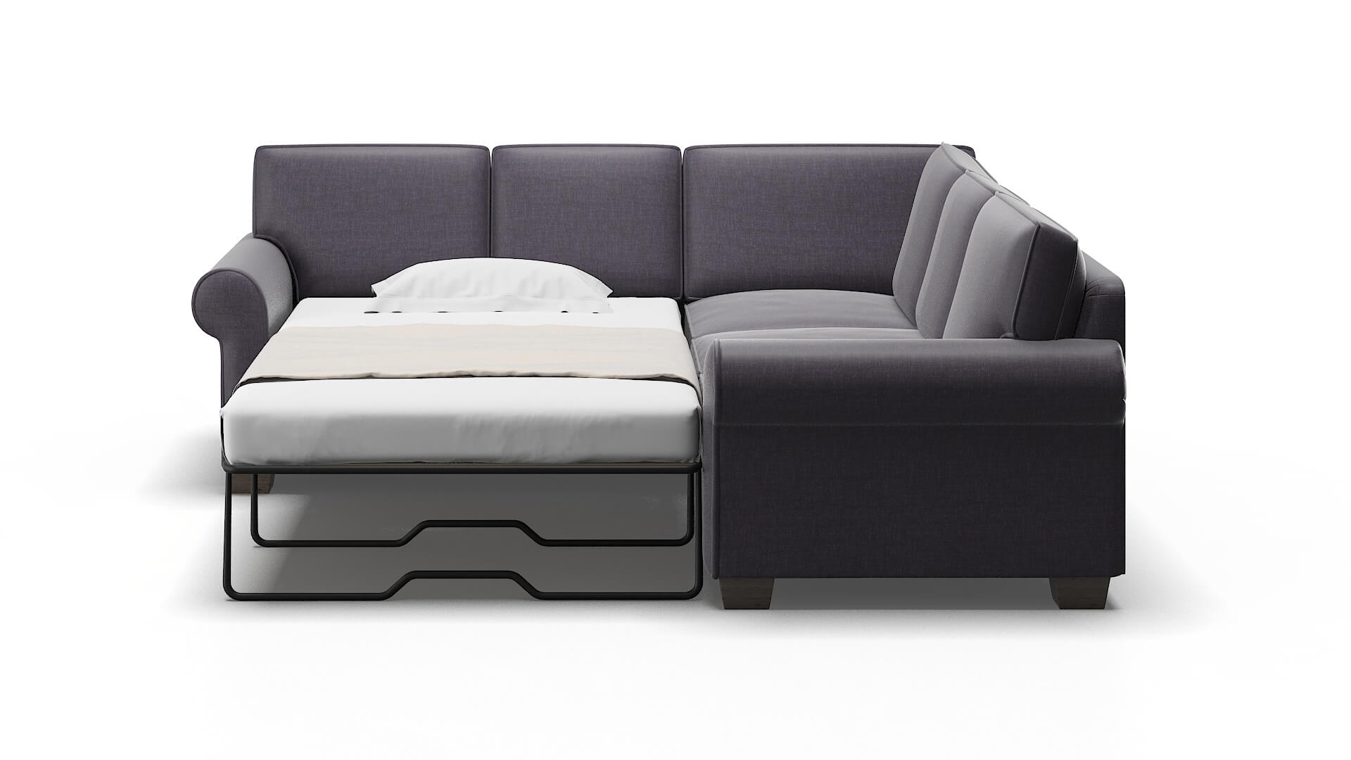 Isabel Durham Ink Sectional Sleeper Espresso legs 1
