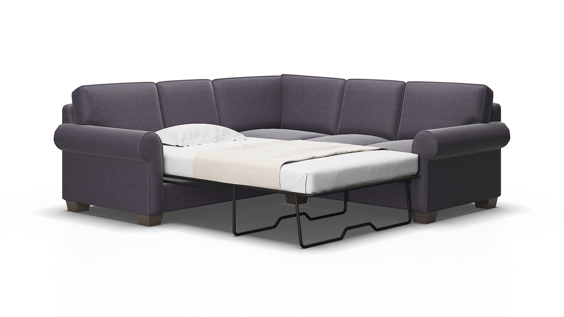 Isabel Durham ink Sectional sleeper Espresso Legs  2