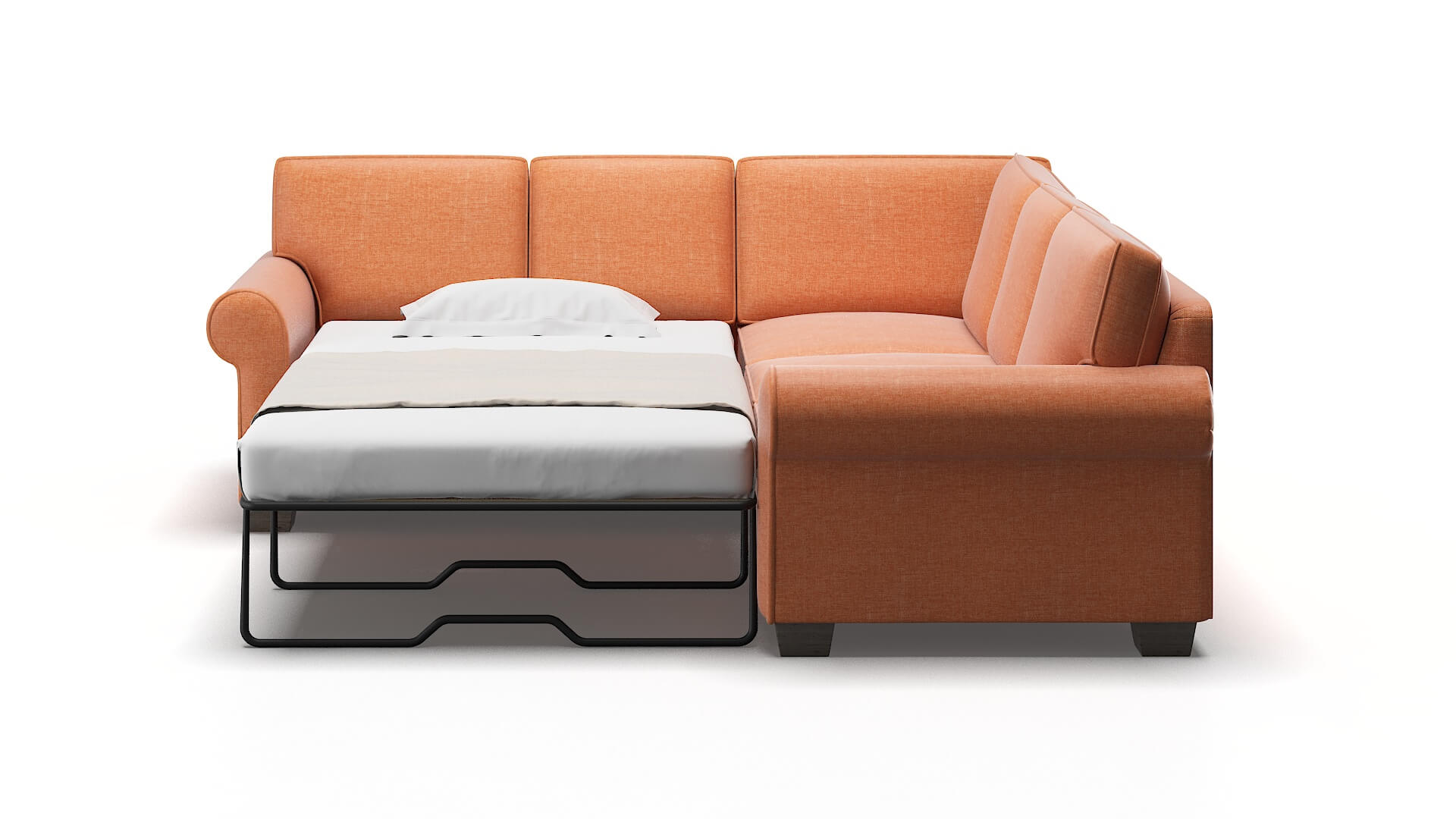Isabel Durham Tangerine Sectional Sleeper Espresso legs 1