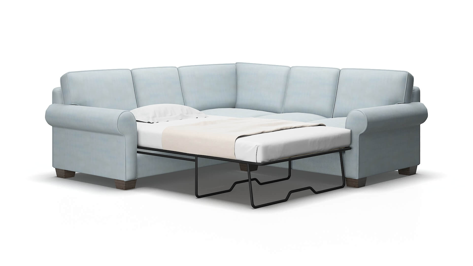 Isabel Hathaway aqua Sectional sleeper Espresso Legs  2