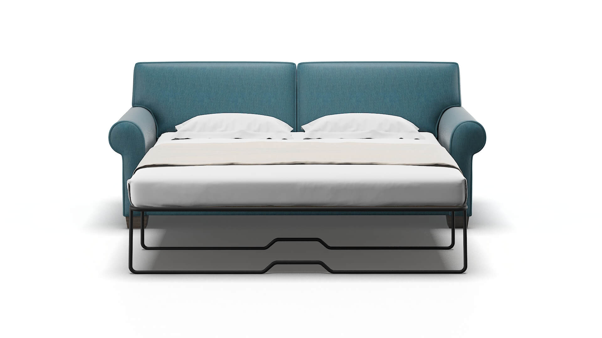 Isabel Hepburn Teal Sofa Sleeper Espresso legs 1
