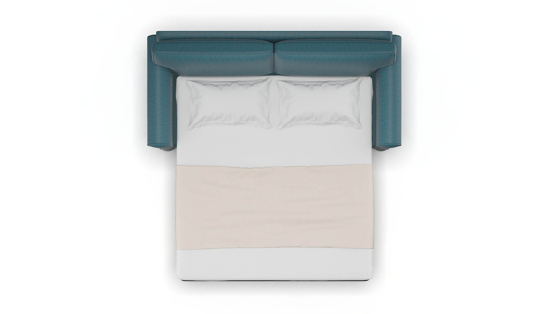 Isabel Hepburn Teal Sofa Sleeper Espresso legs 3