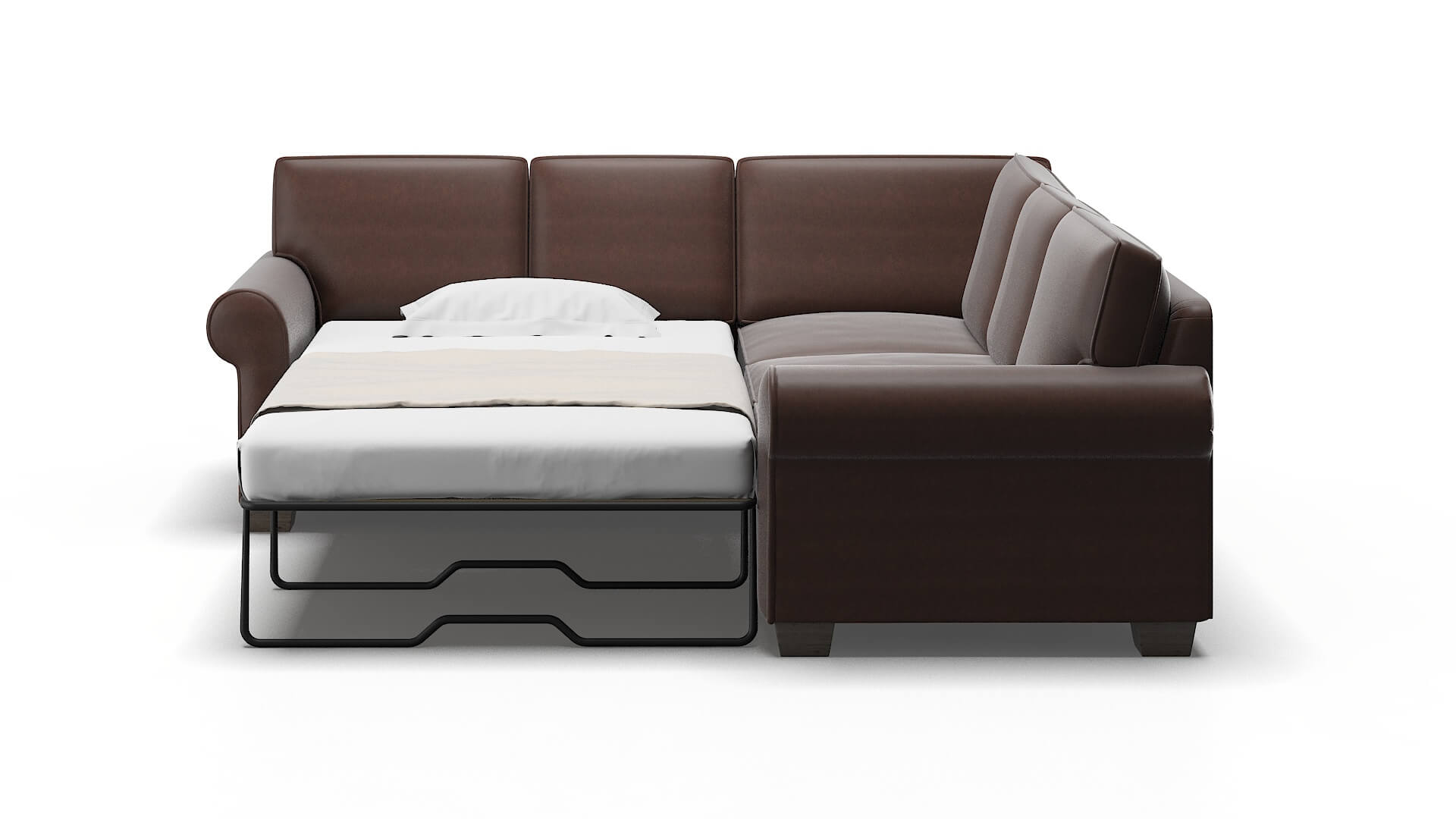 Isabel Insight Cafe Sectional Sleeper Espresso legs 1