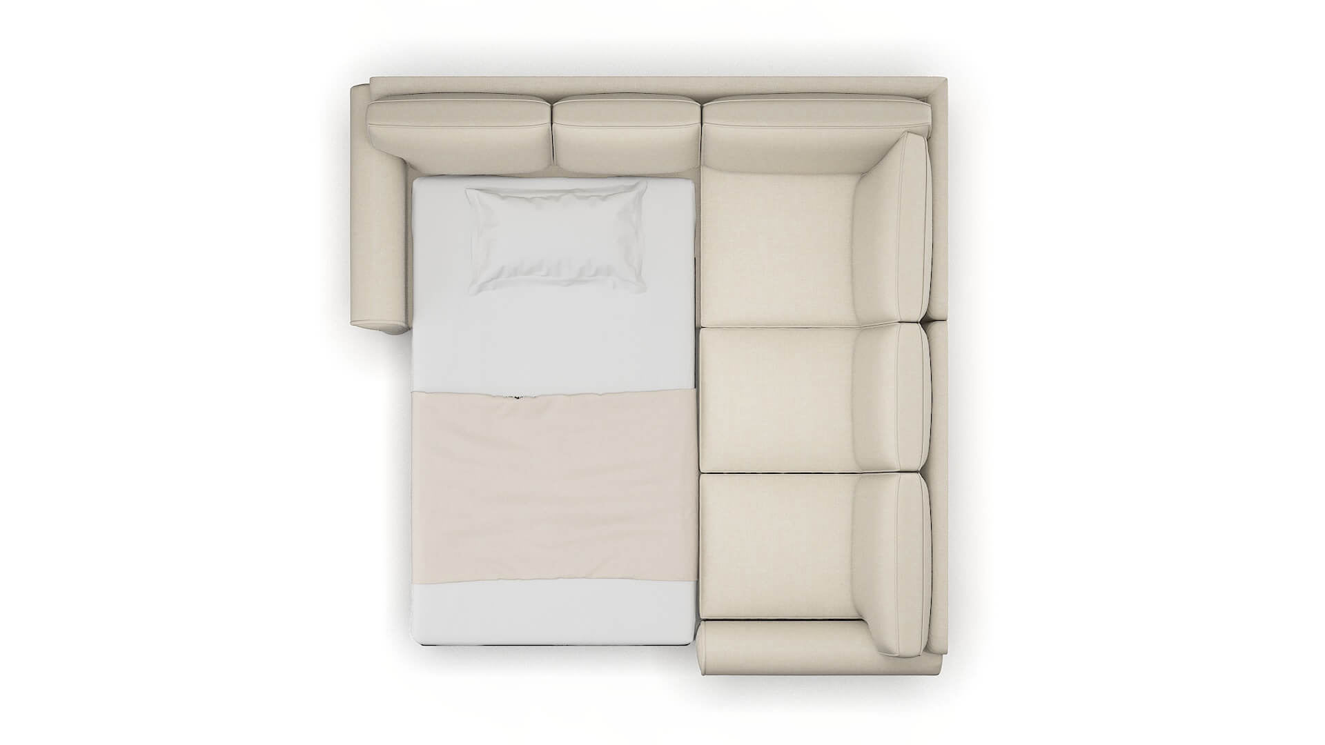 Isabel Keylargo Almond Sectional Sleeper Espresso legs 3