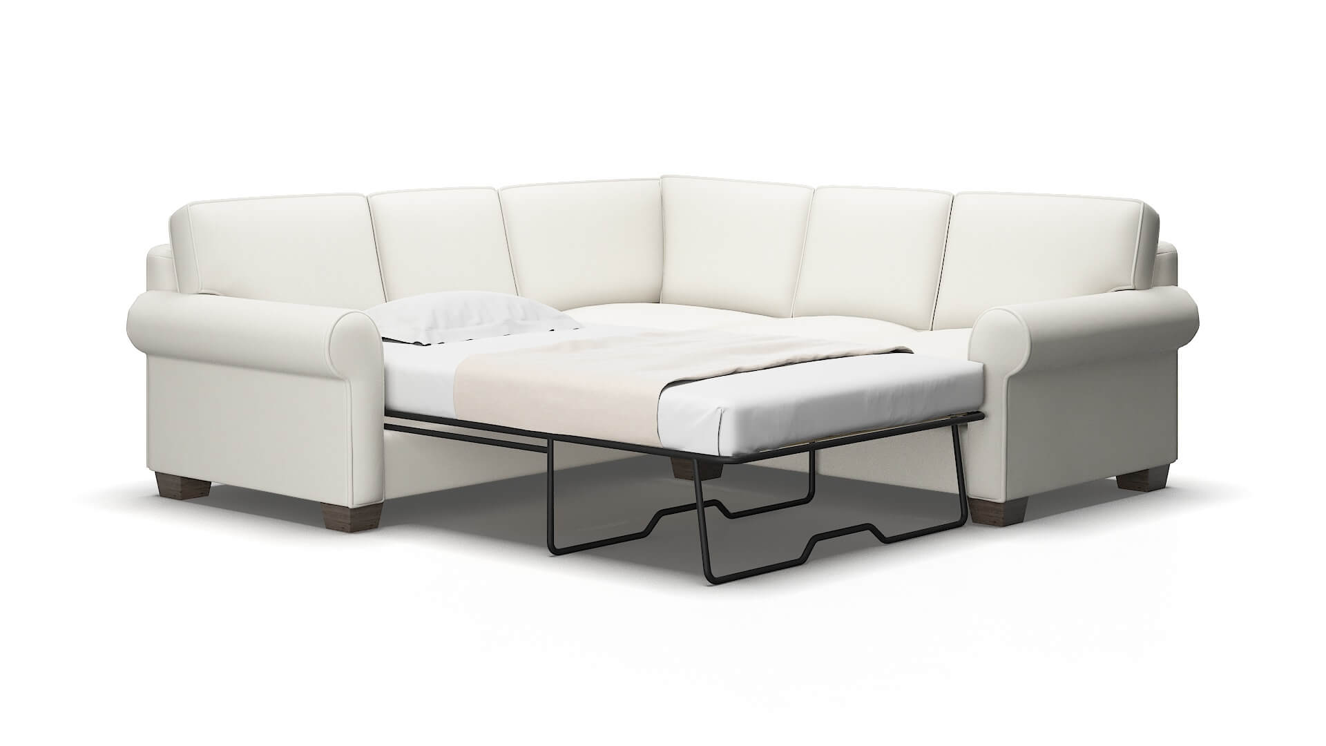 Isabel Keylargo oatmeal Sectional sleeper Espresso Legs  2