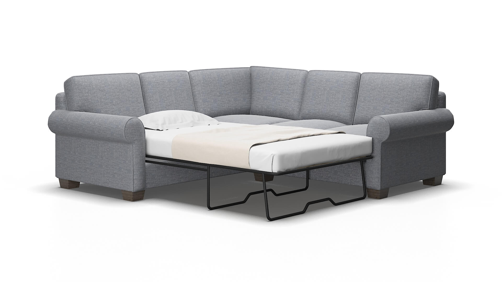 Isabel Lana ash Sectional sleeper Espresso Legs  2