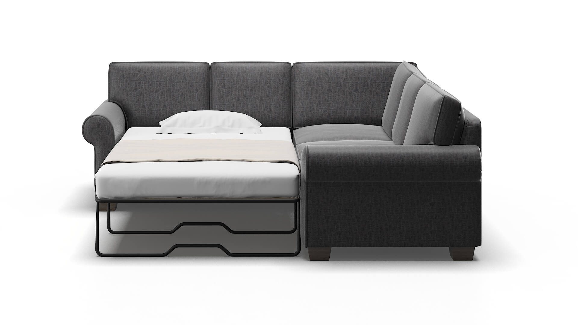 Isabel Marcy Baltic Sectional Sleeper Espresso legs 1