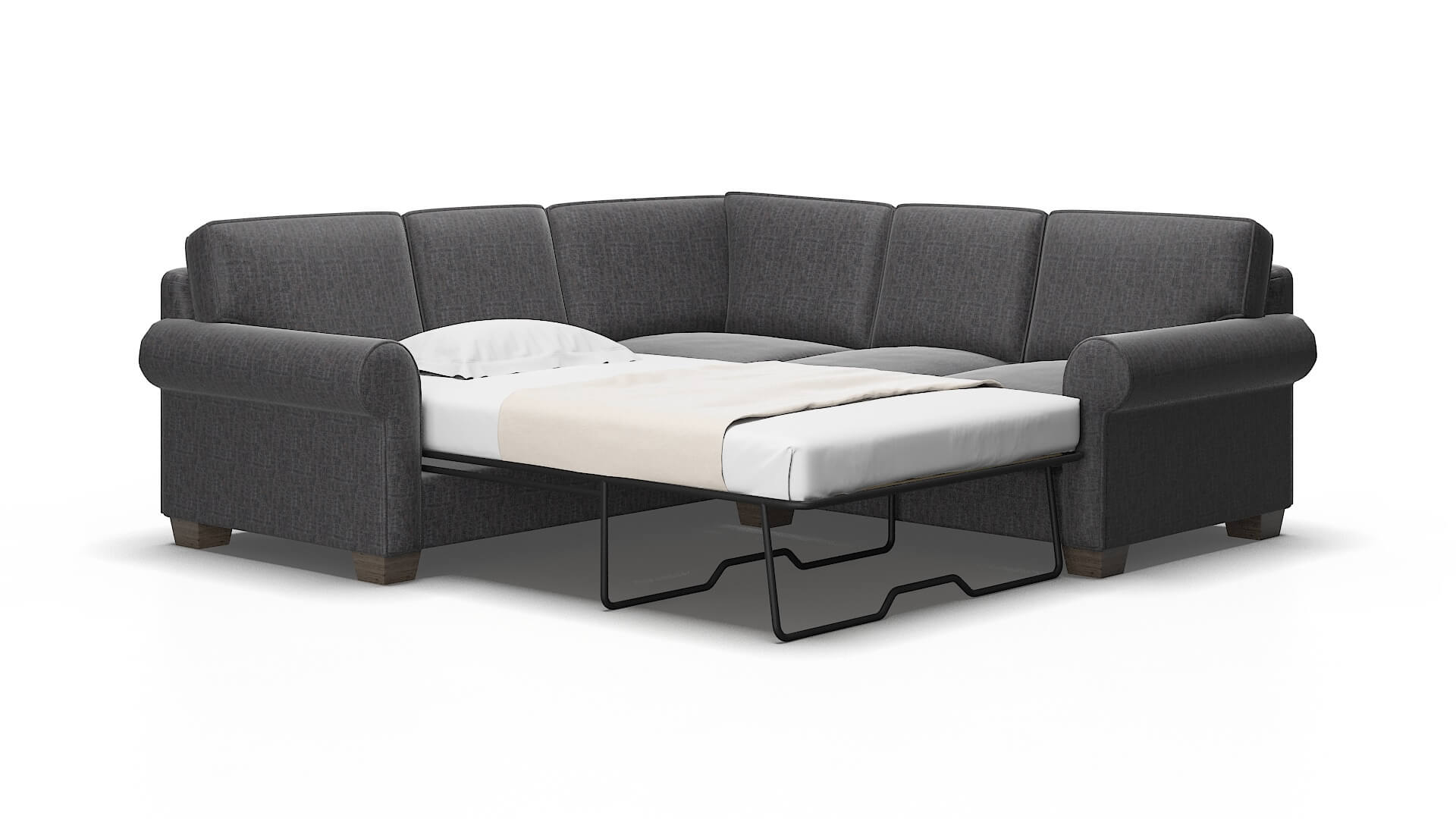 Isabel Marcy Baltic Sectional Sleeper Espresso legs 2