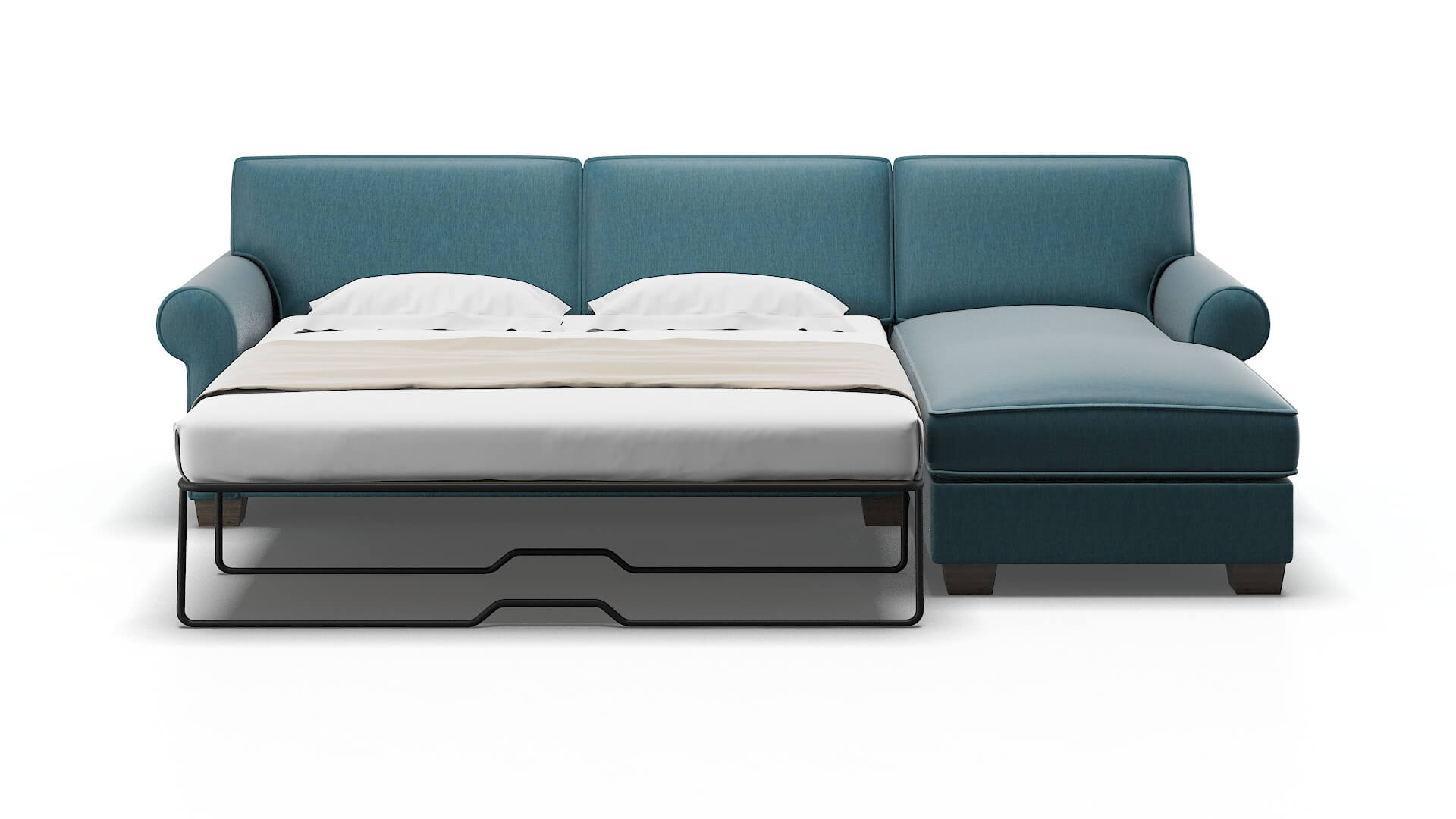 Isabel Merit Peacock Panel Sleeper Espresso legs 1