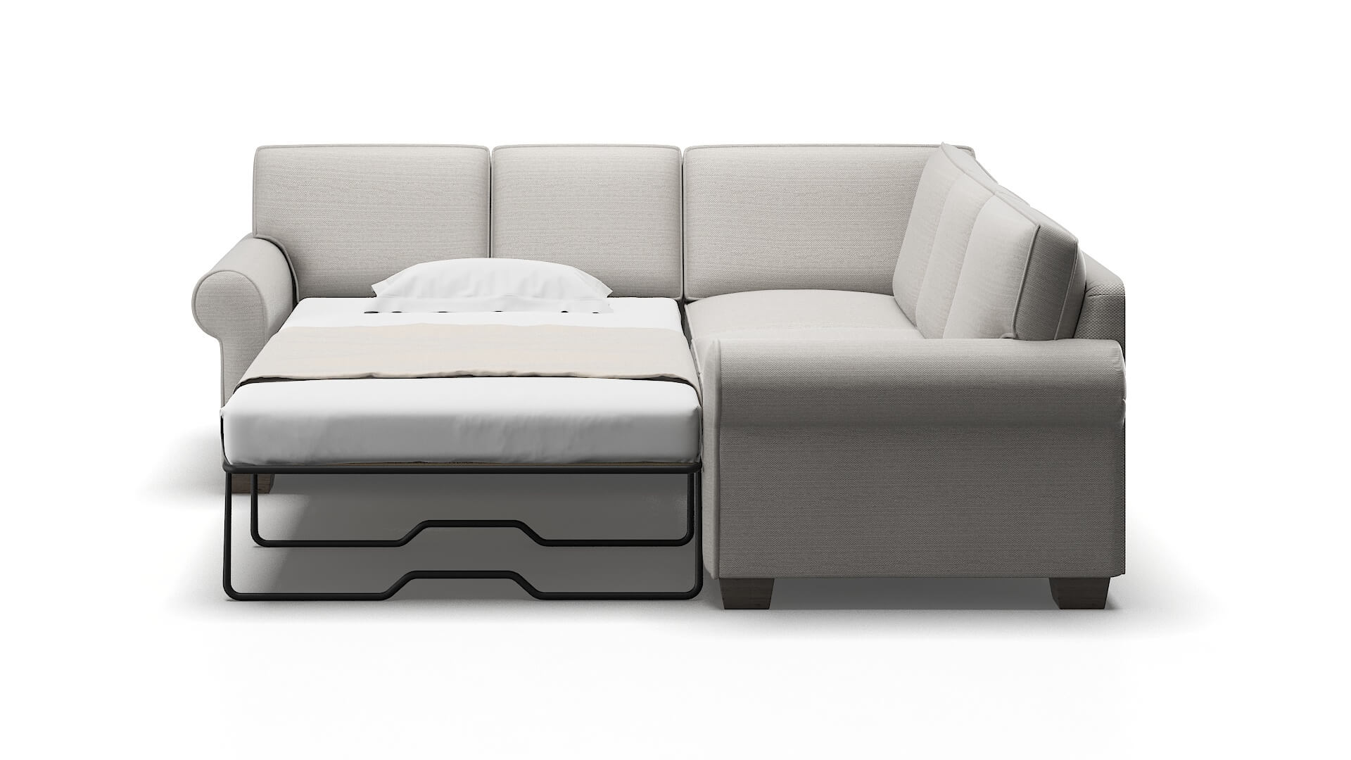 Isabel Naples Ash Sectional Sleeper Espresso legs 1