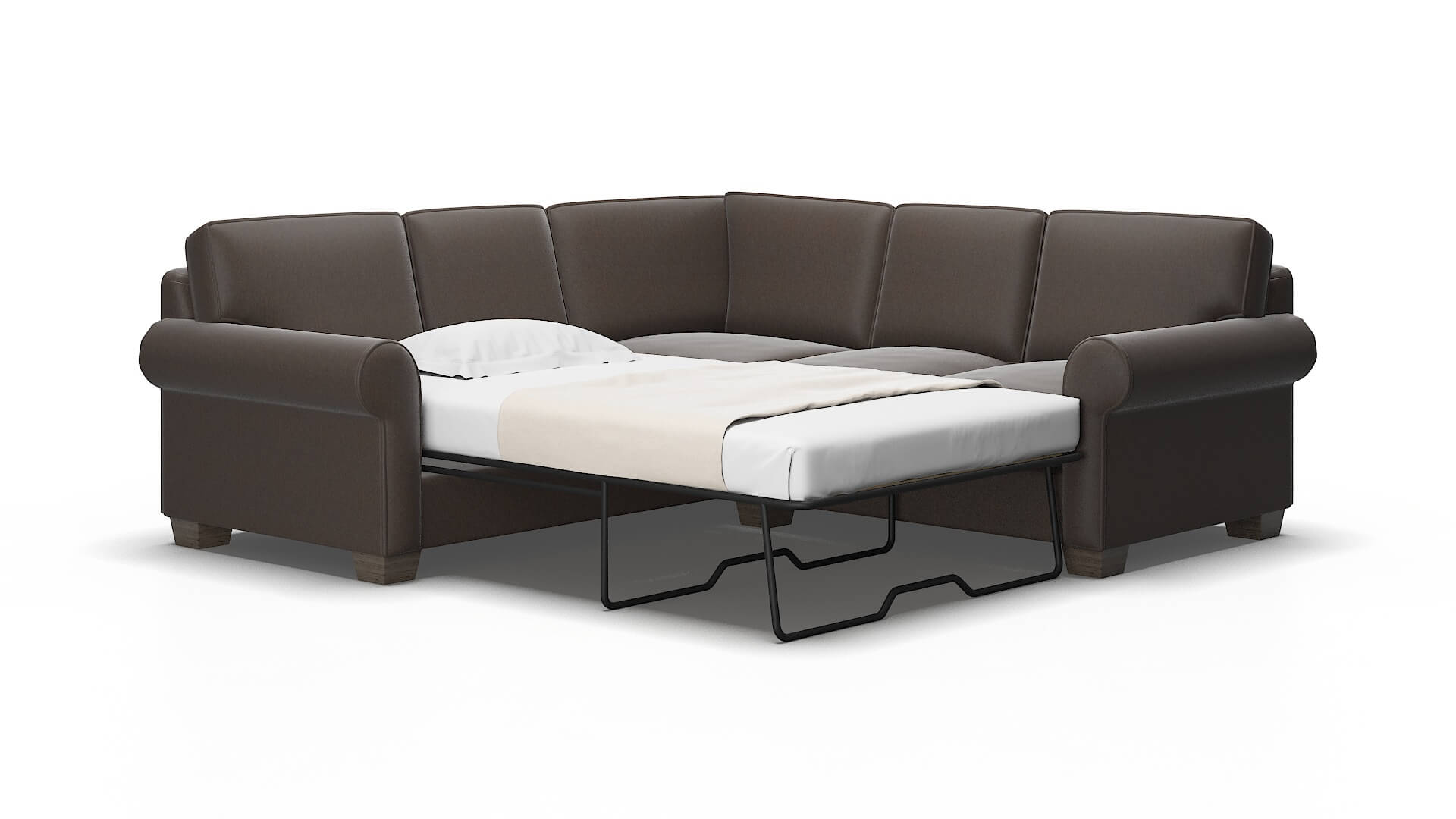 Isabel Naples graphite Sectional sleeper Espresso Legs  2