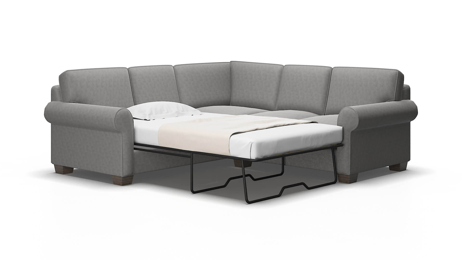 Isabel Noble Smoke Sectional Sleeper Espresso legs 2