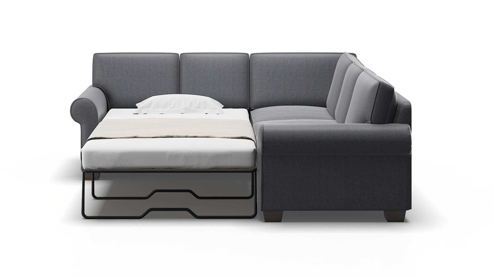 Isabel Notion Graphite Sectional Sleeper Espresso legs 1