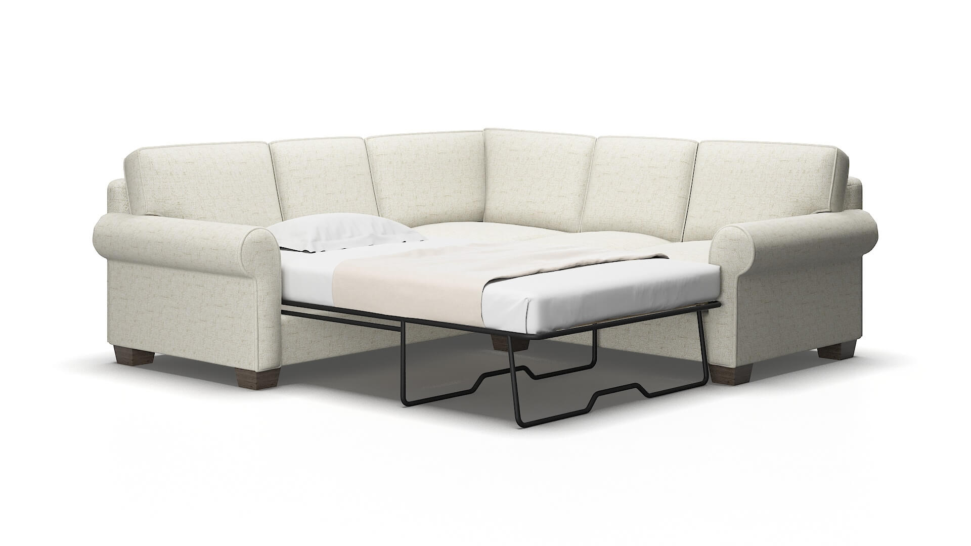 Isabel Oceanside birch Sectional sleeper Espresso Legs  2
