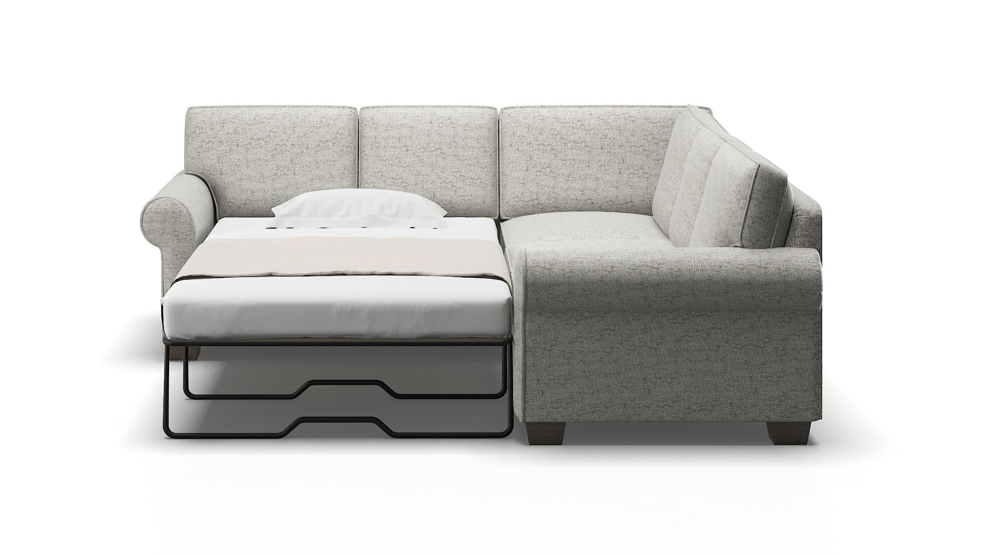 Isabel Oceanside Granite Sectional Sleeper Espresso legs 1