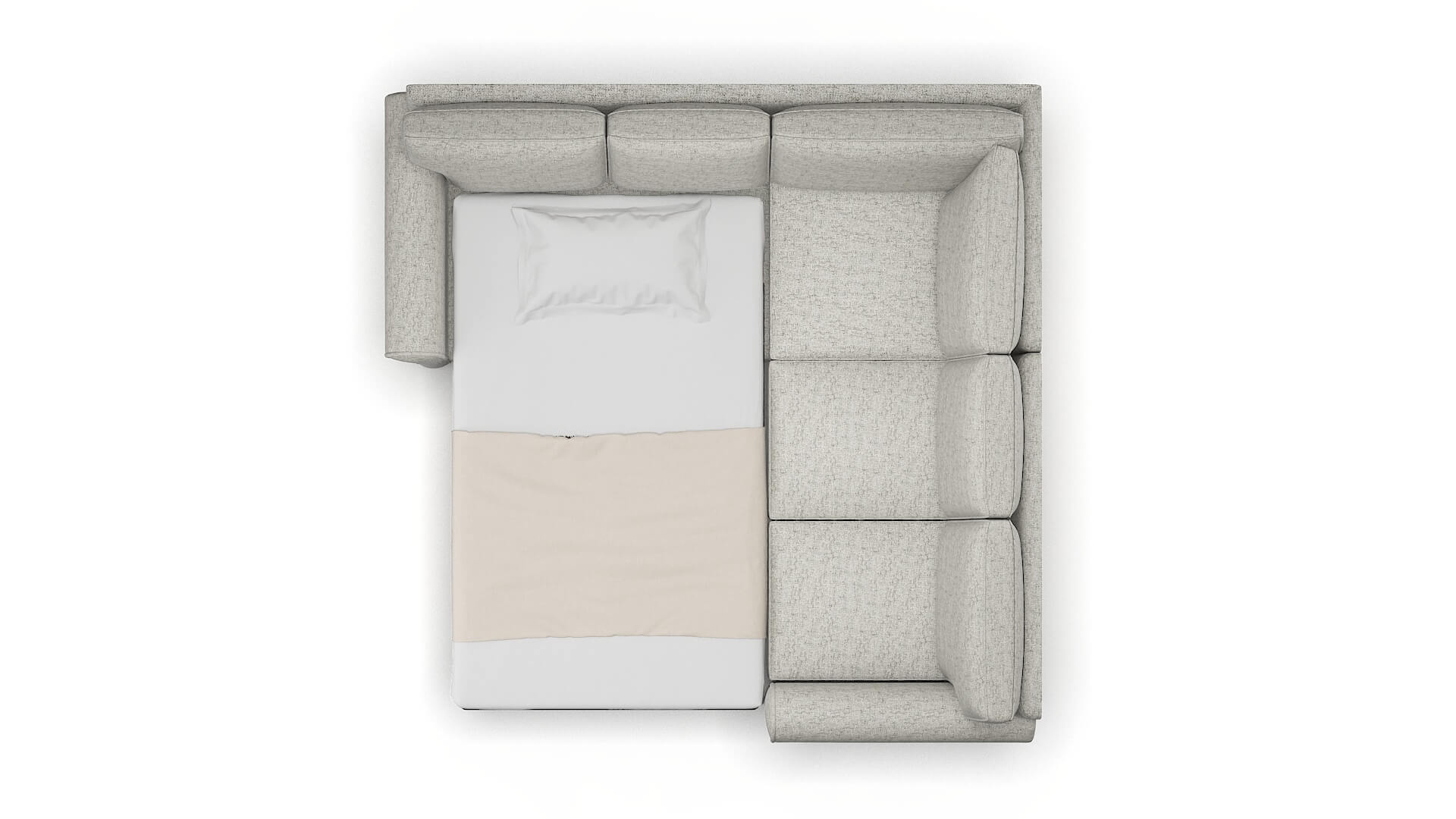 Isabel Oceanside Granite Sectional Sleeper Espresso legs 3