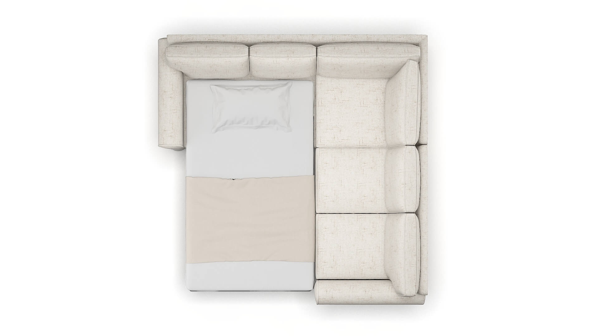 Isabel Oceanside Natural Sectional Sleeper Espresso legs 3