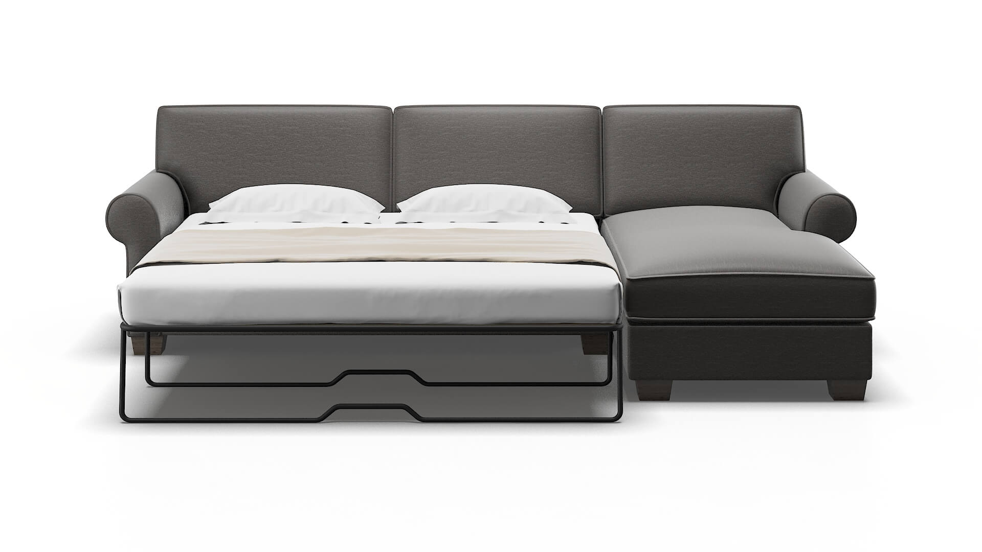 Isabel Oscar Grey Panel Sleeper Espresso legs 1