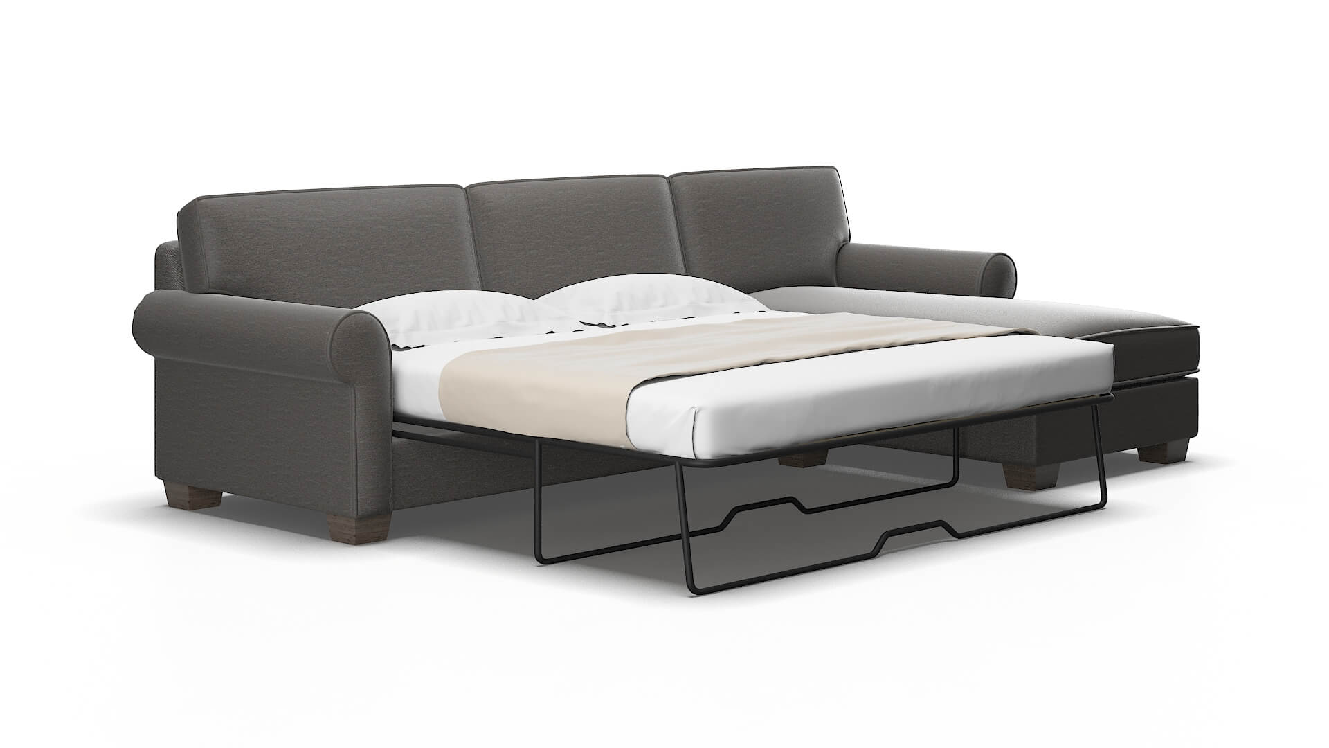 Isabel Oscar grey Panel sleeper Espresso Legs  2