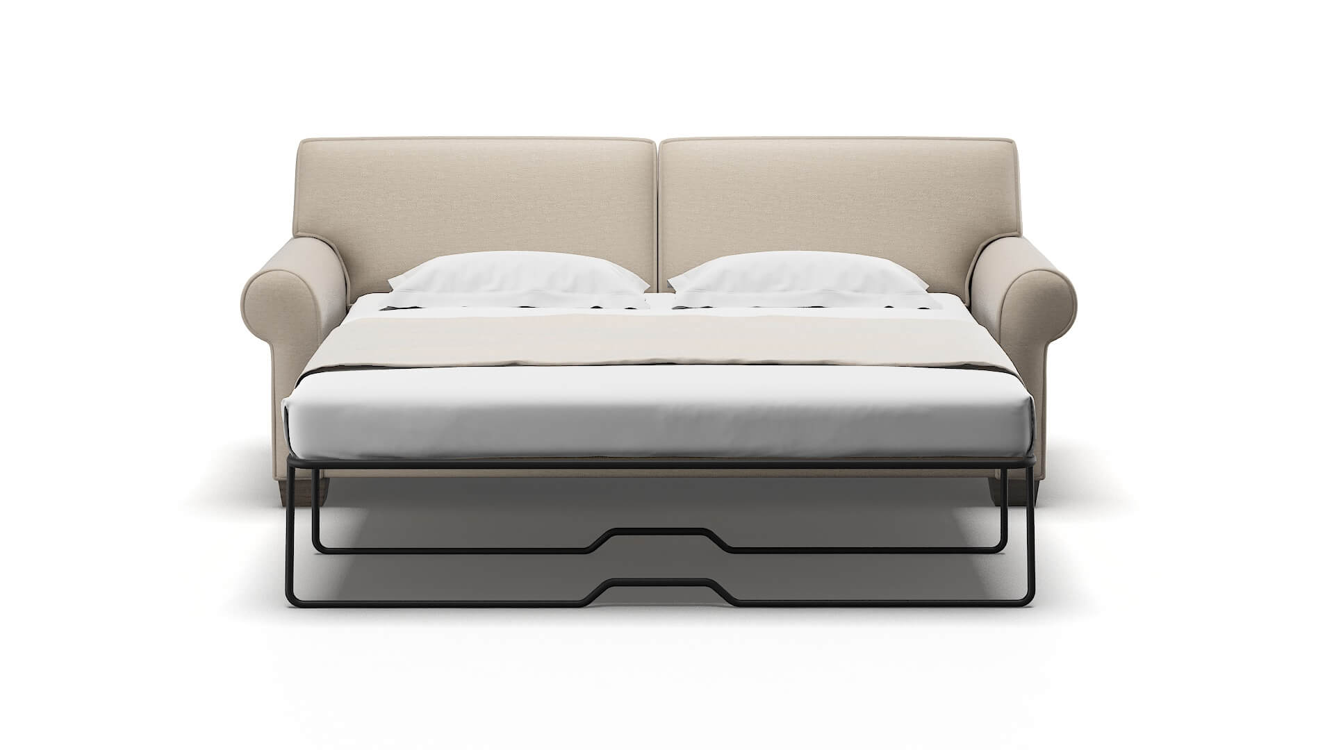 Isabel Oscar Linen Sofa Sleeper Espresso legs 1