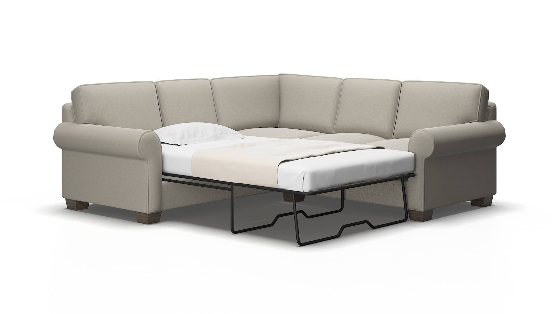 Isabel Oscar silver Sectional sleeper Espresso Legs  2