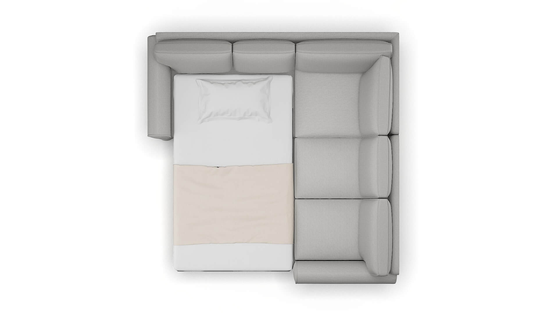 Isabel Parker Silver Sectional Sleeper Espresso legs 3