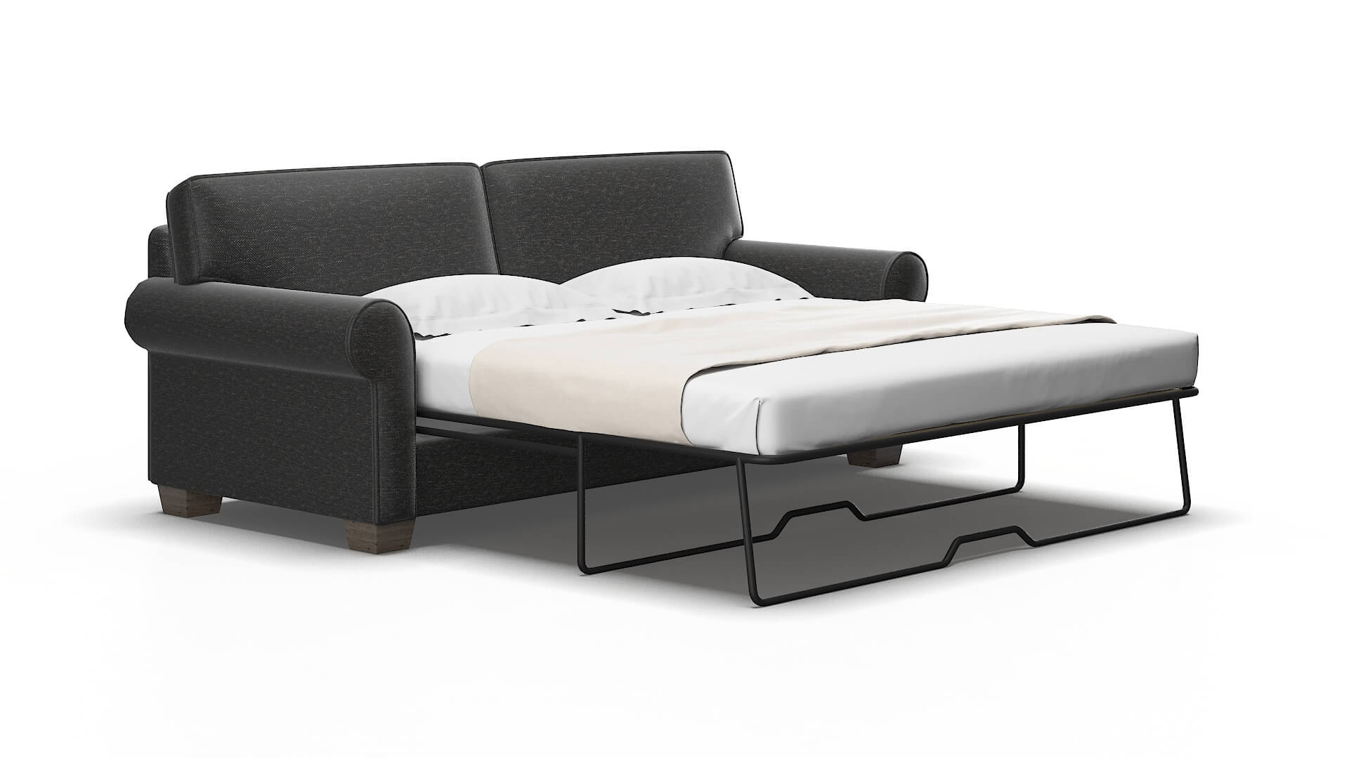 Isabel Phoenix Charcoal Sofa Sleeper Espresso Legs 2