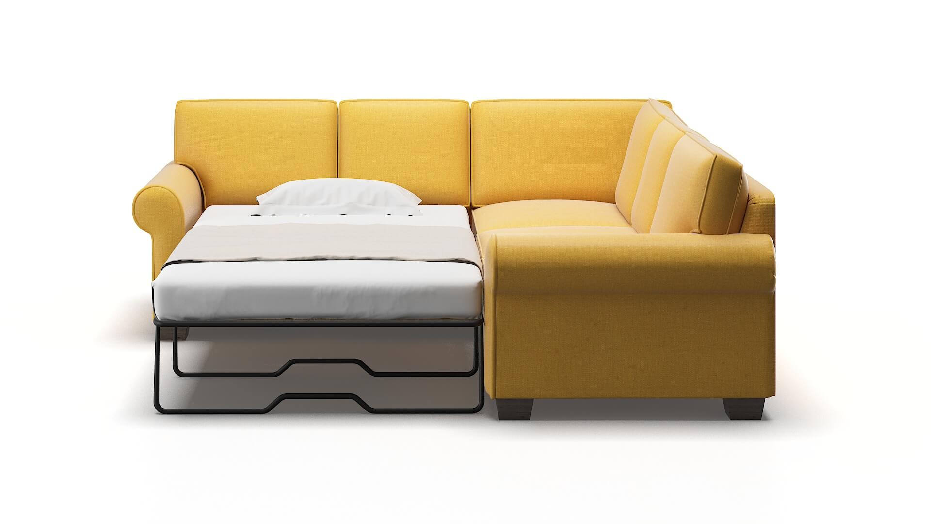 Isabel Portland Dijon Sectional Sleeper Espresso legs 1