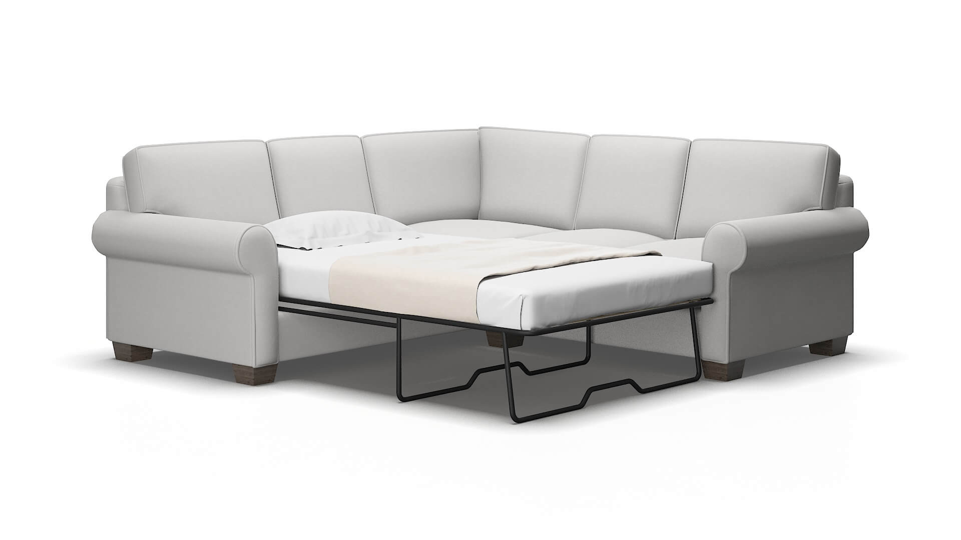 Isabel Prisma Steam Sectional Sleeper Espresso legs 2