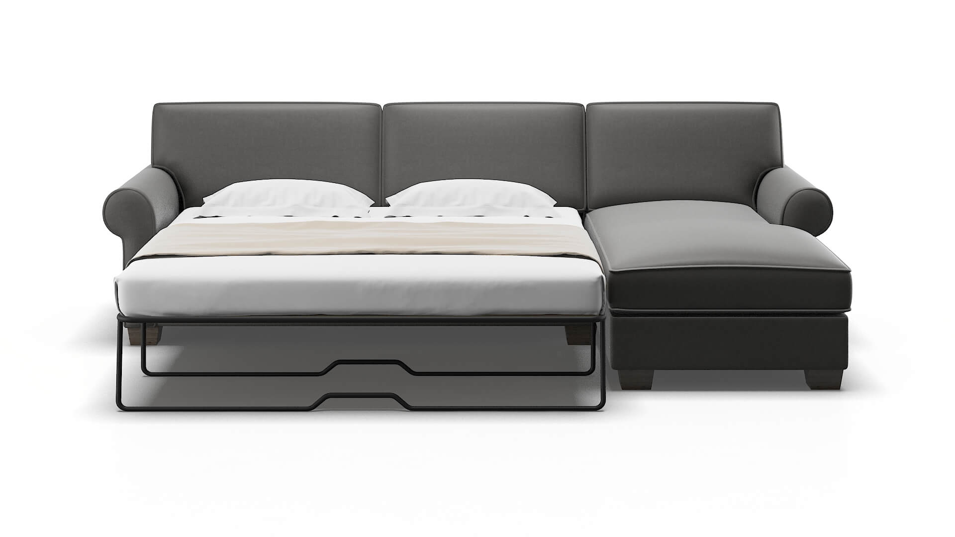 Isabel Rocket Charcoal Panel Sleeper Espresso legs 1